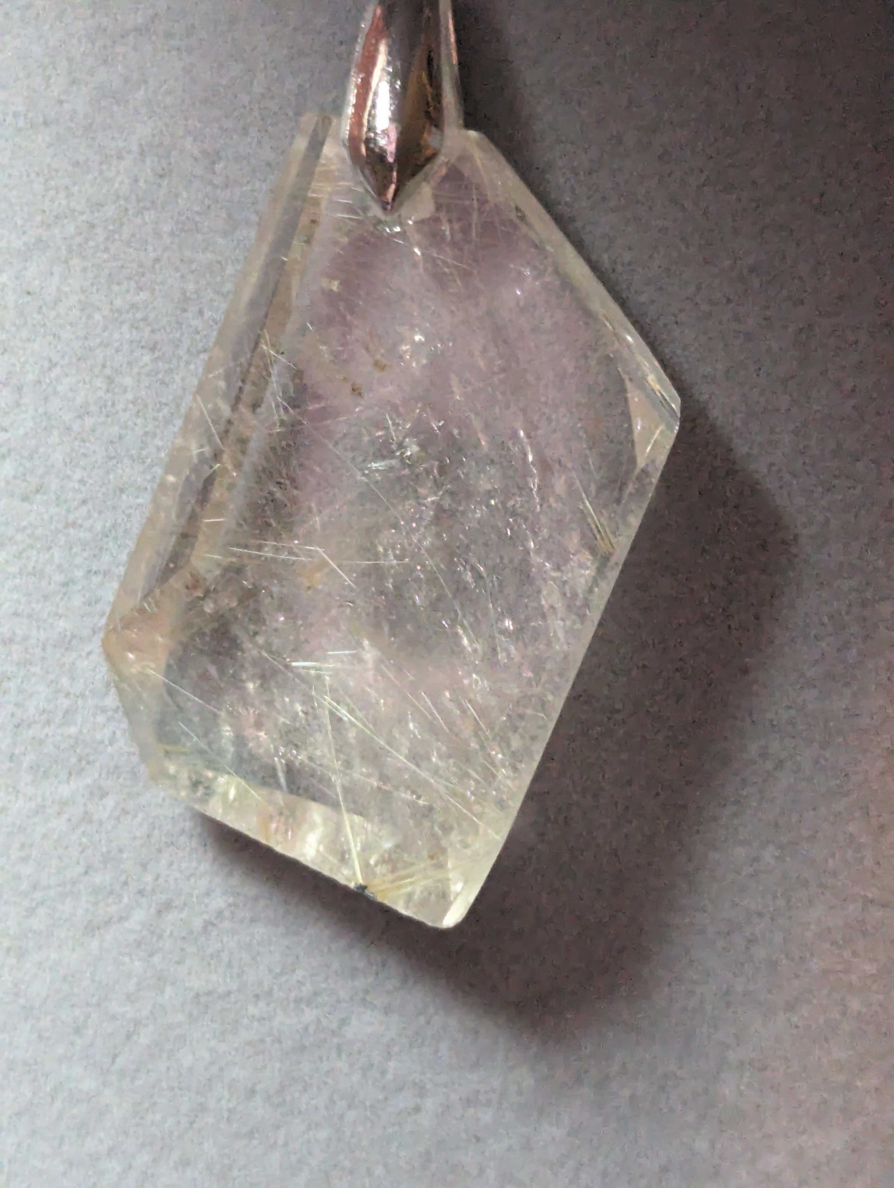 Golden  hair rutile crystal handmade necklace