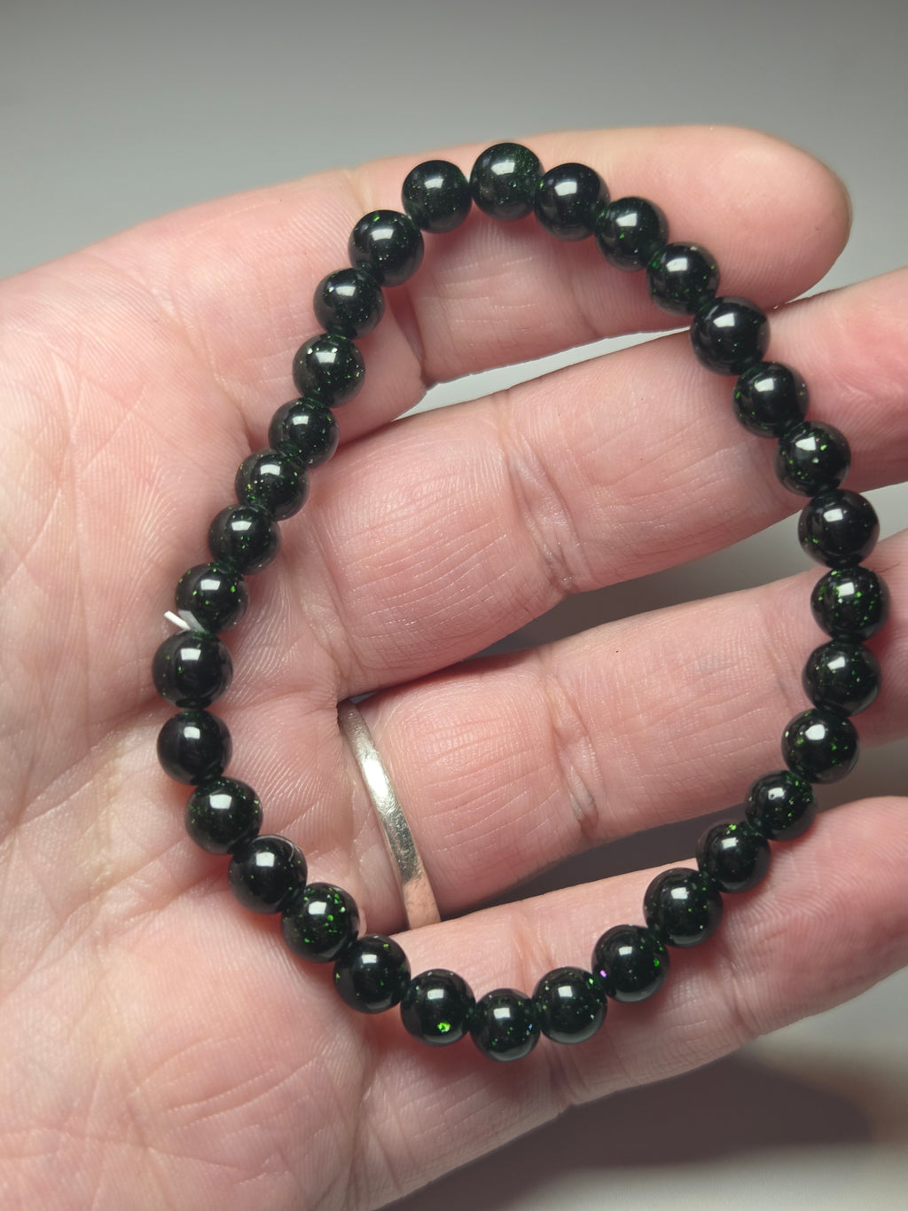 Green sandstone crystal bracelet