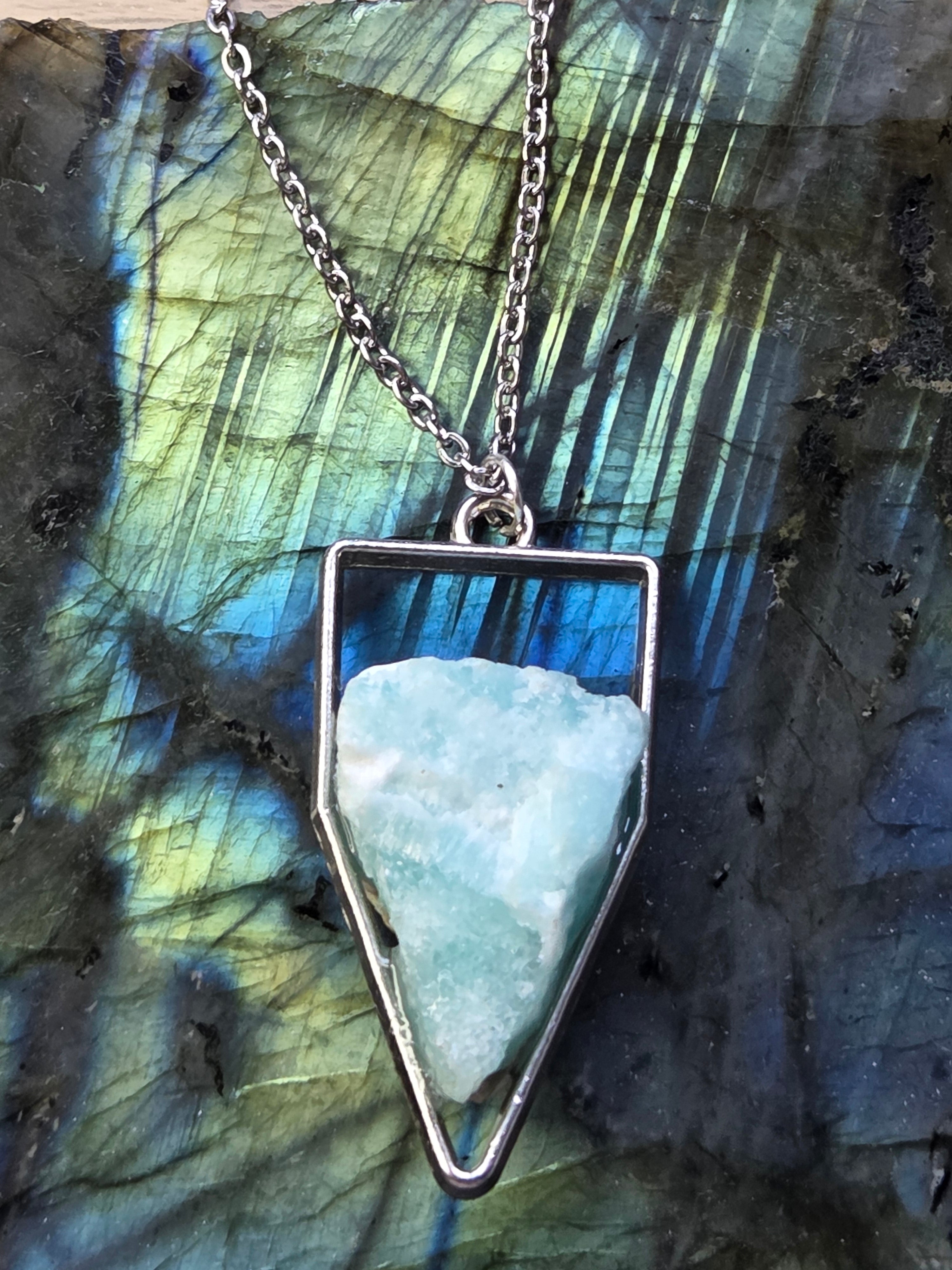 Hemimorphite crystal handmade necklace