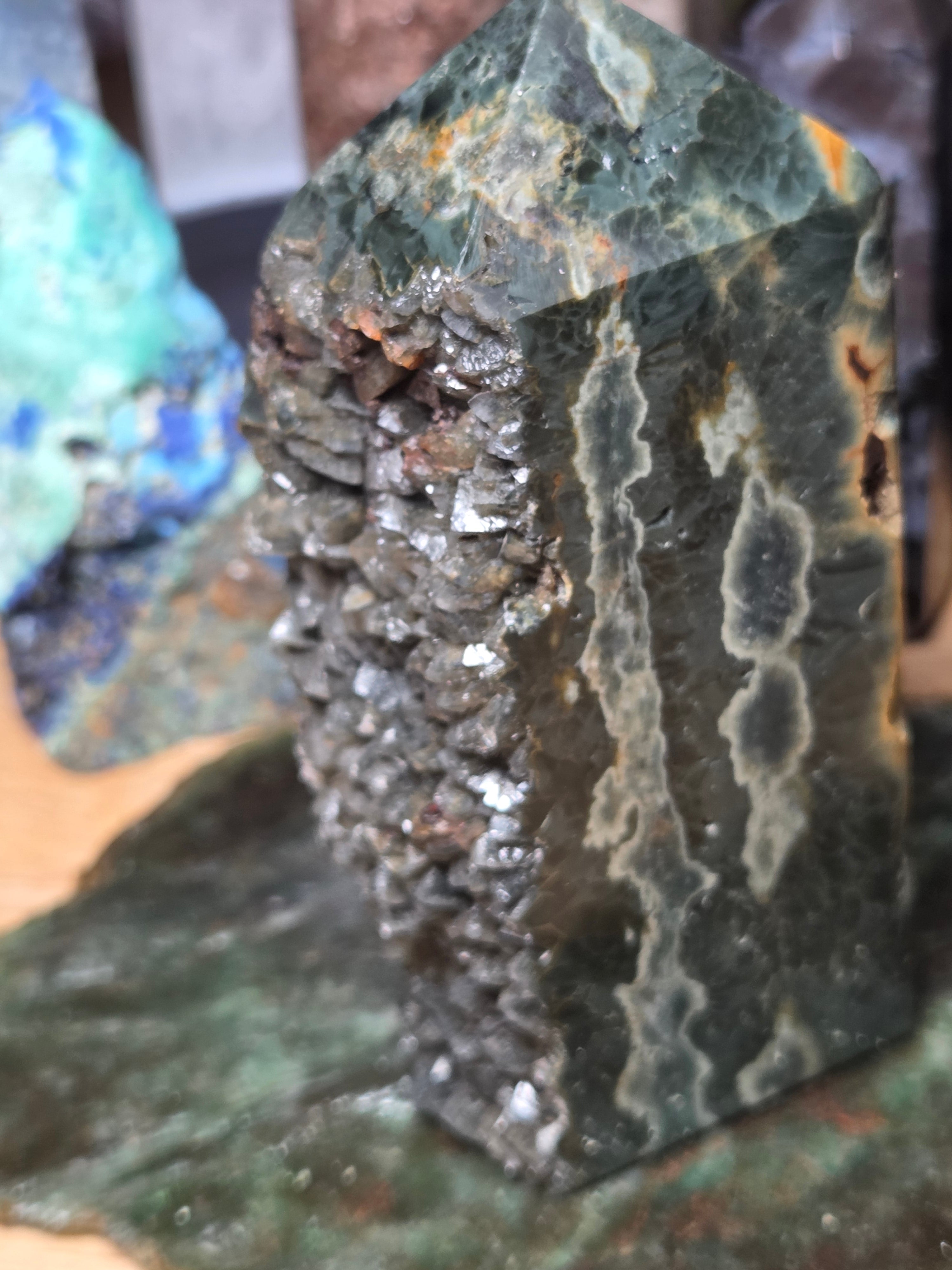 Raw Ocean Jasper crystal tower