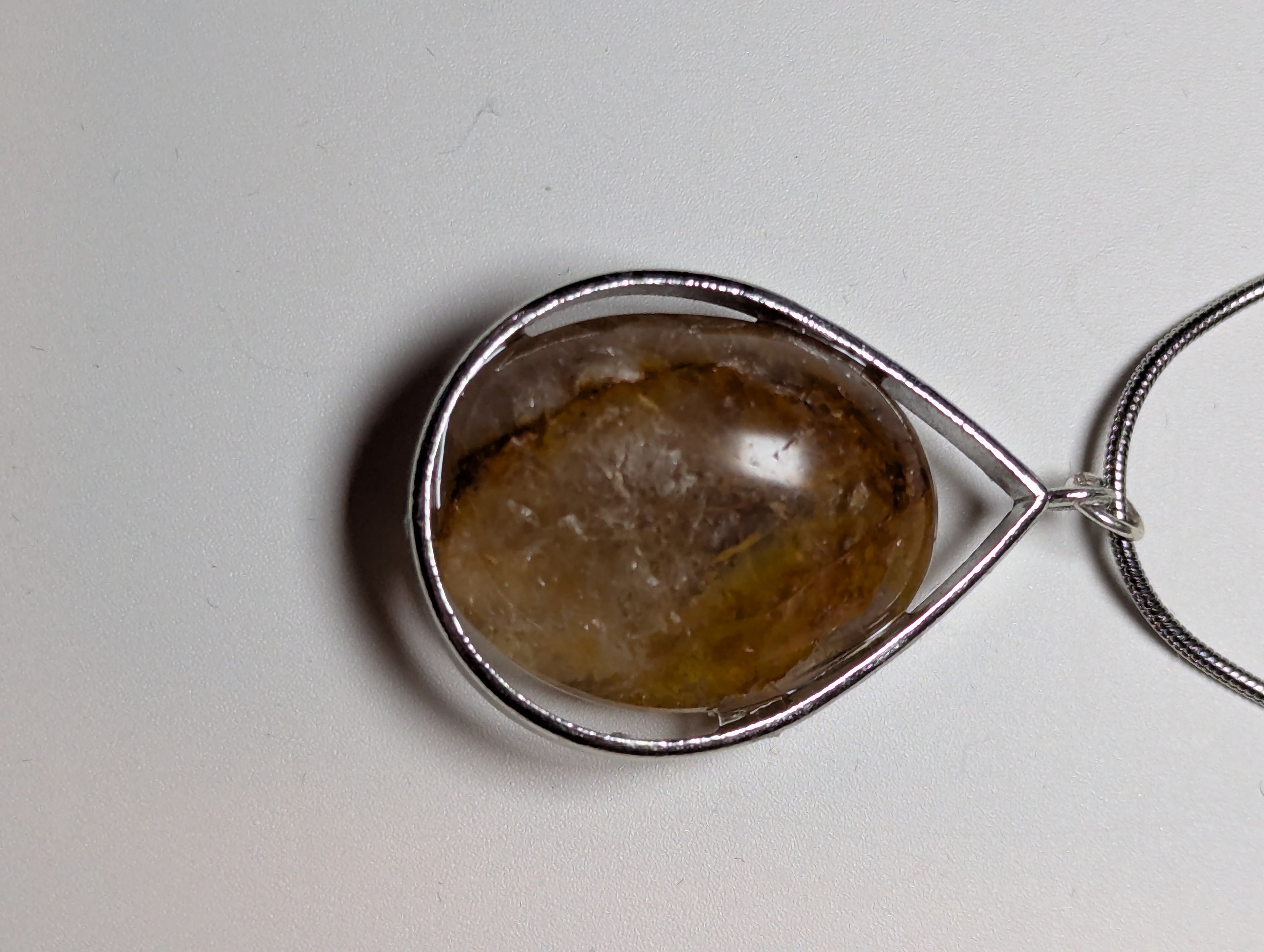 Fire quartz crystal handmade necklace