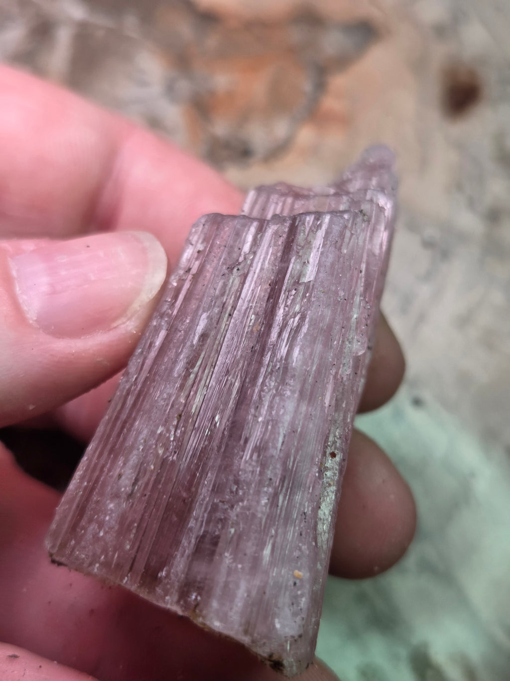 Raw pink Tourmaline specimen