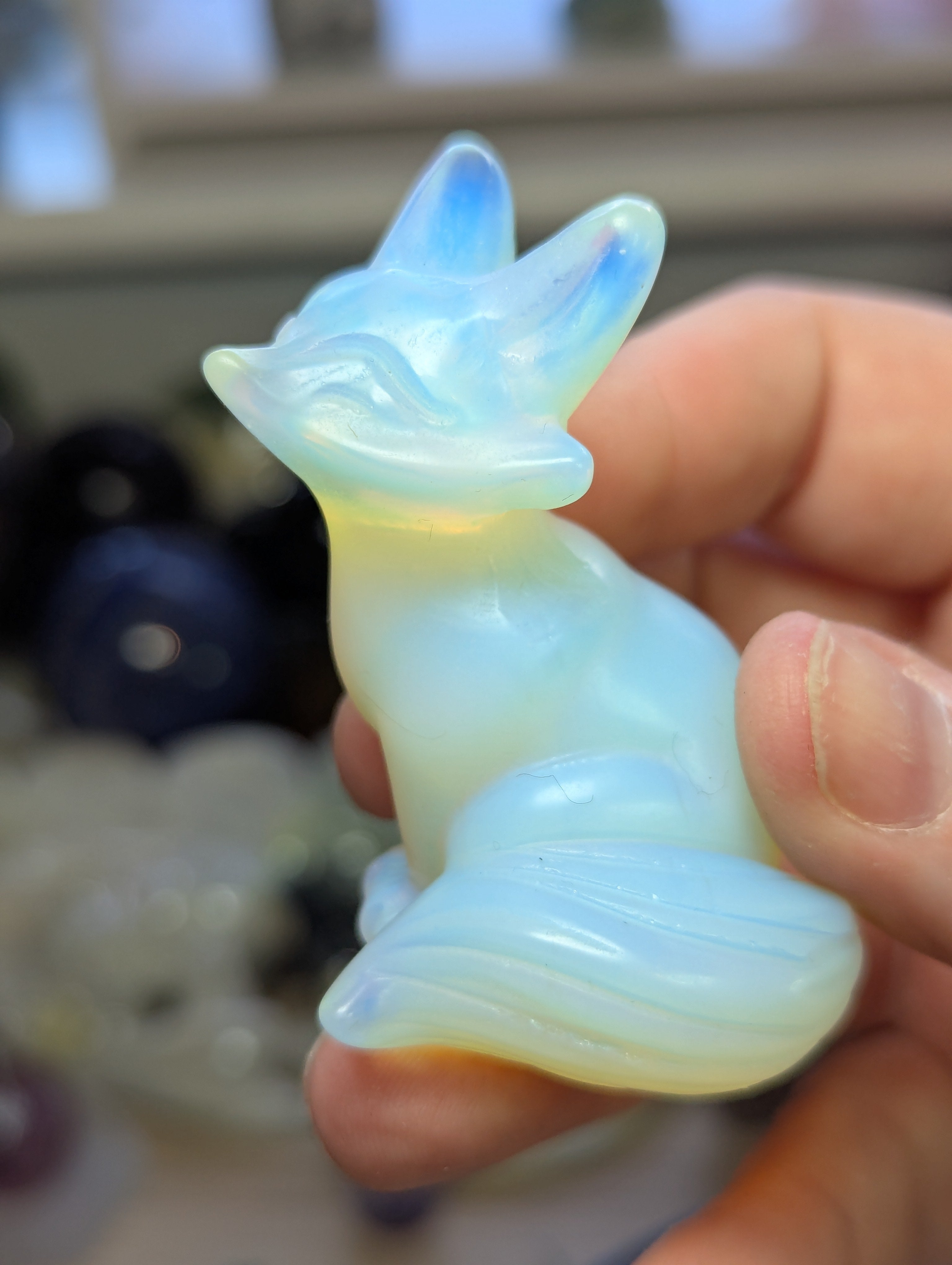 Crystal fox carvings