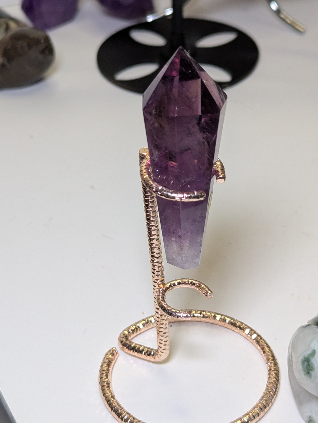 Beautiful  crystal flourite  wand with stand