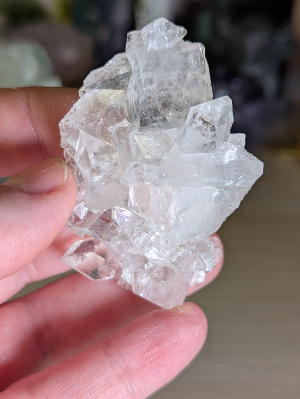 Stunning Crystal diamond Apophyllite incase