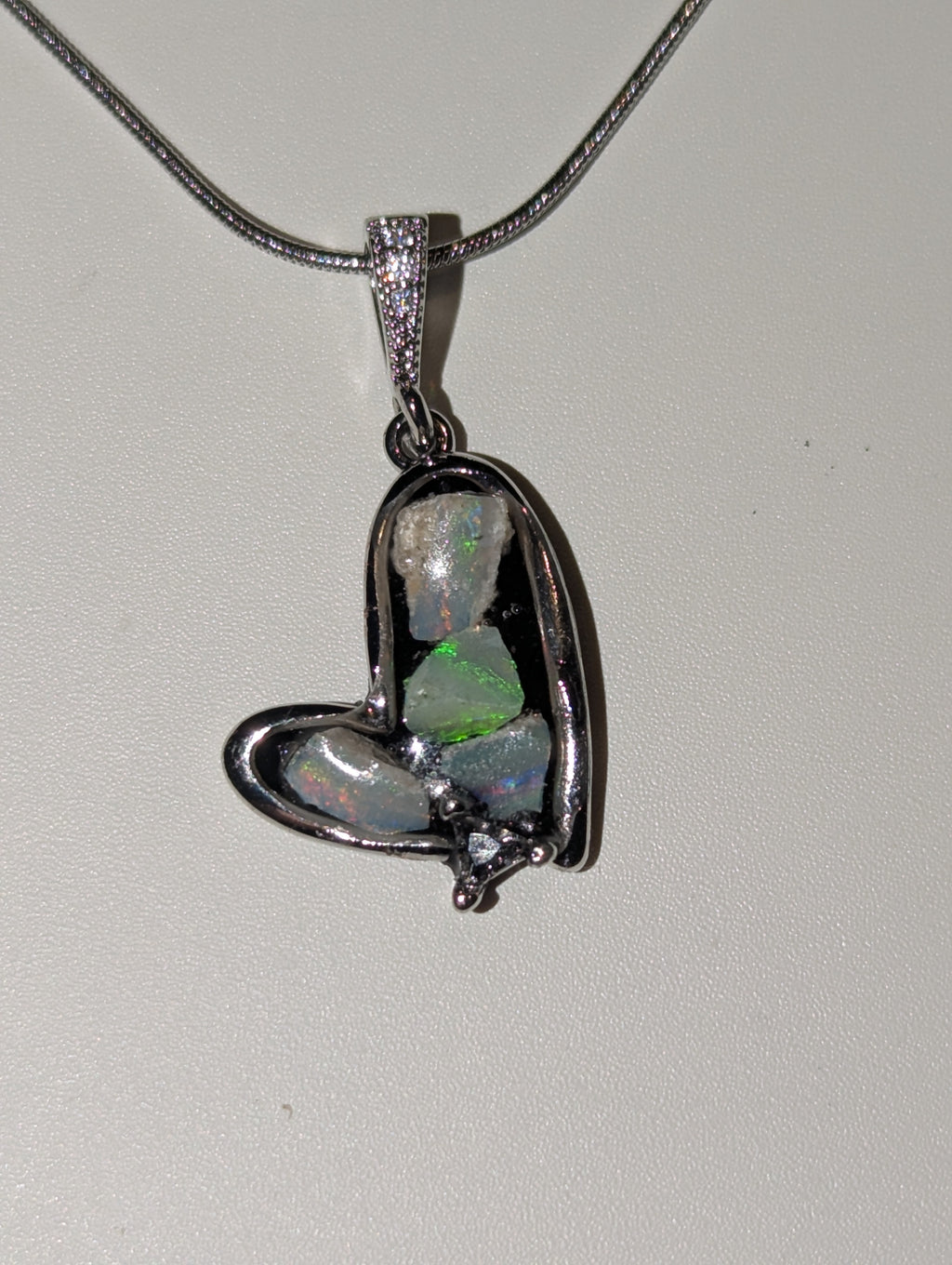 Handmade Australian opal crystal necklace