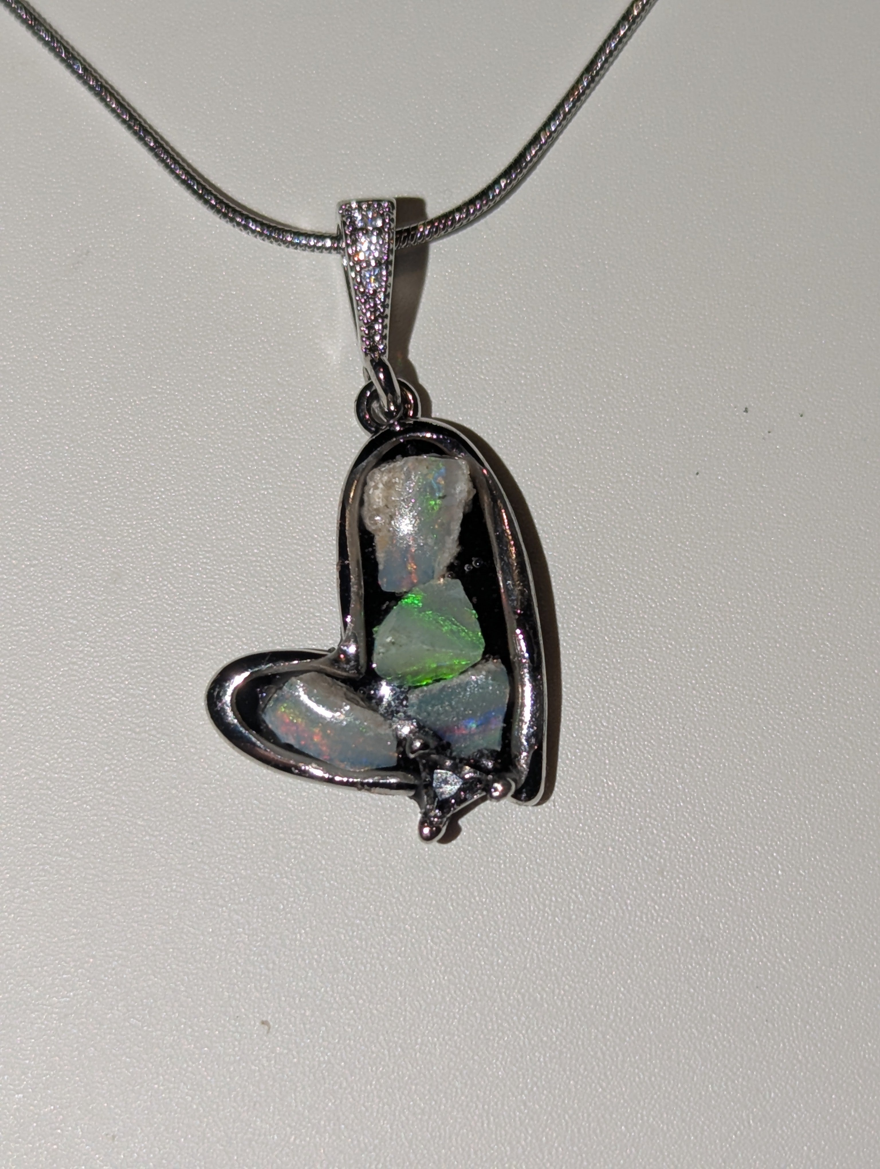 Handmade Australian opal crystal necklace