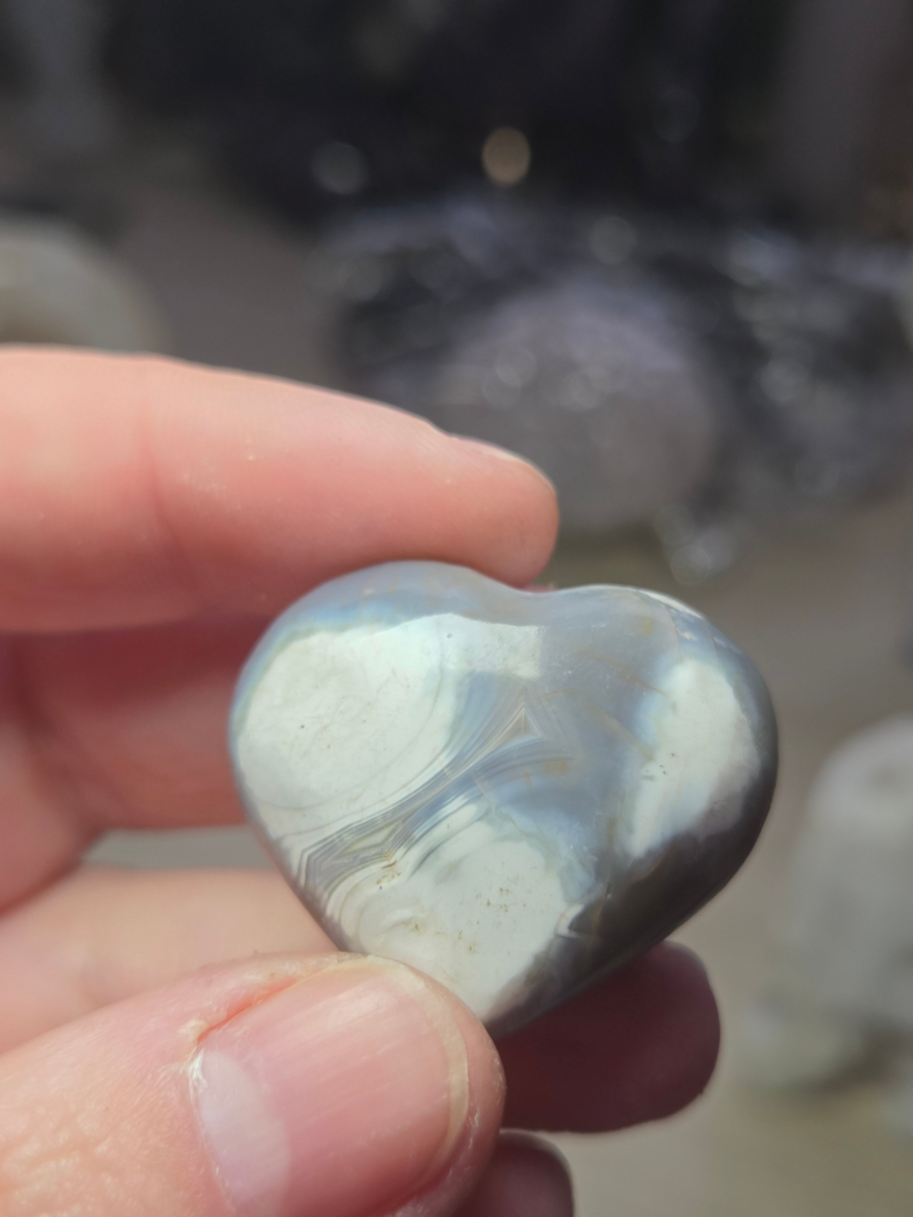Orca Agate crystal heart