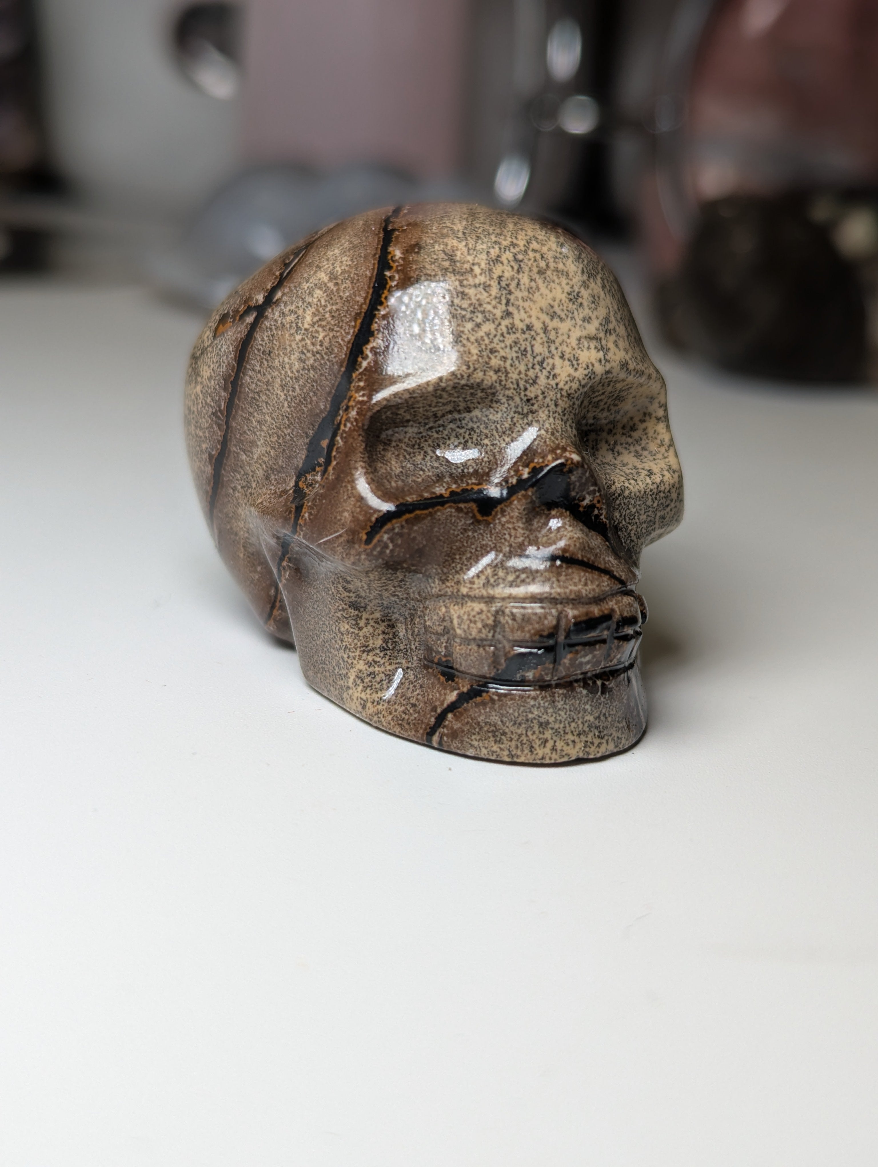 crystal  skull carving