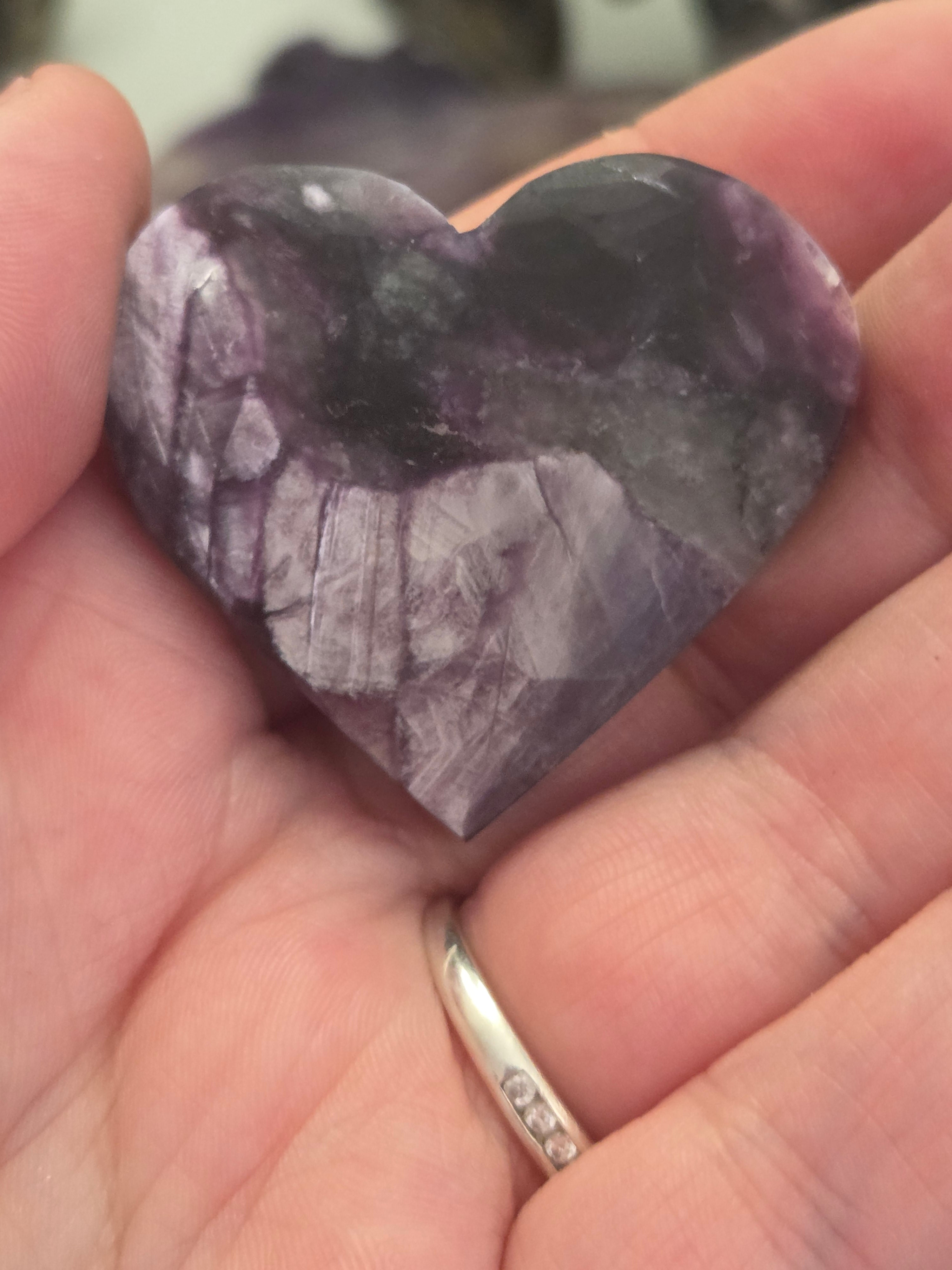 Purple mica crystal heart