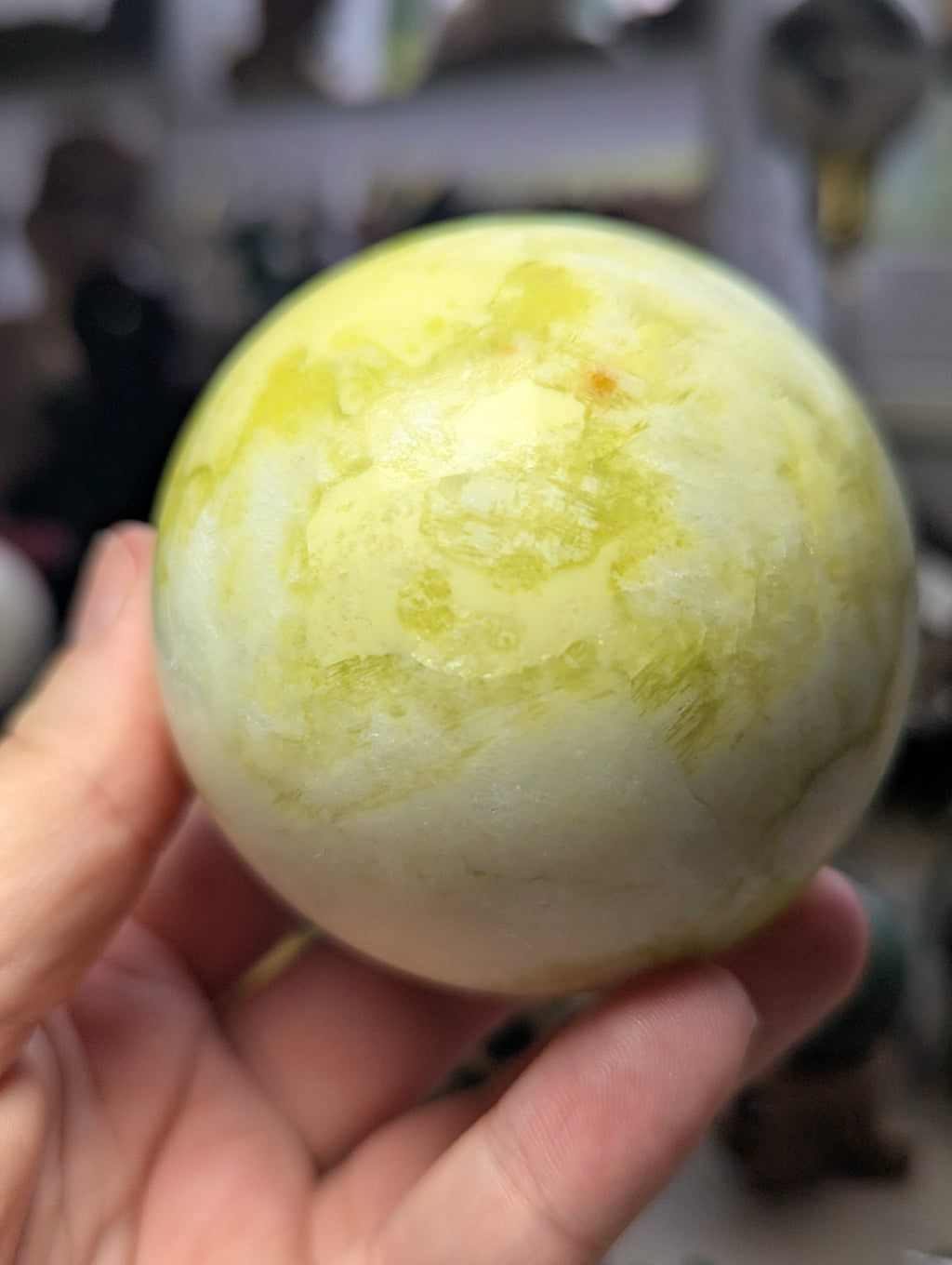 Lemon jade crystal sphere 6.6cm