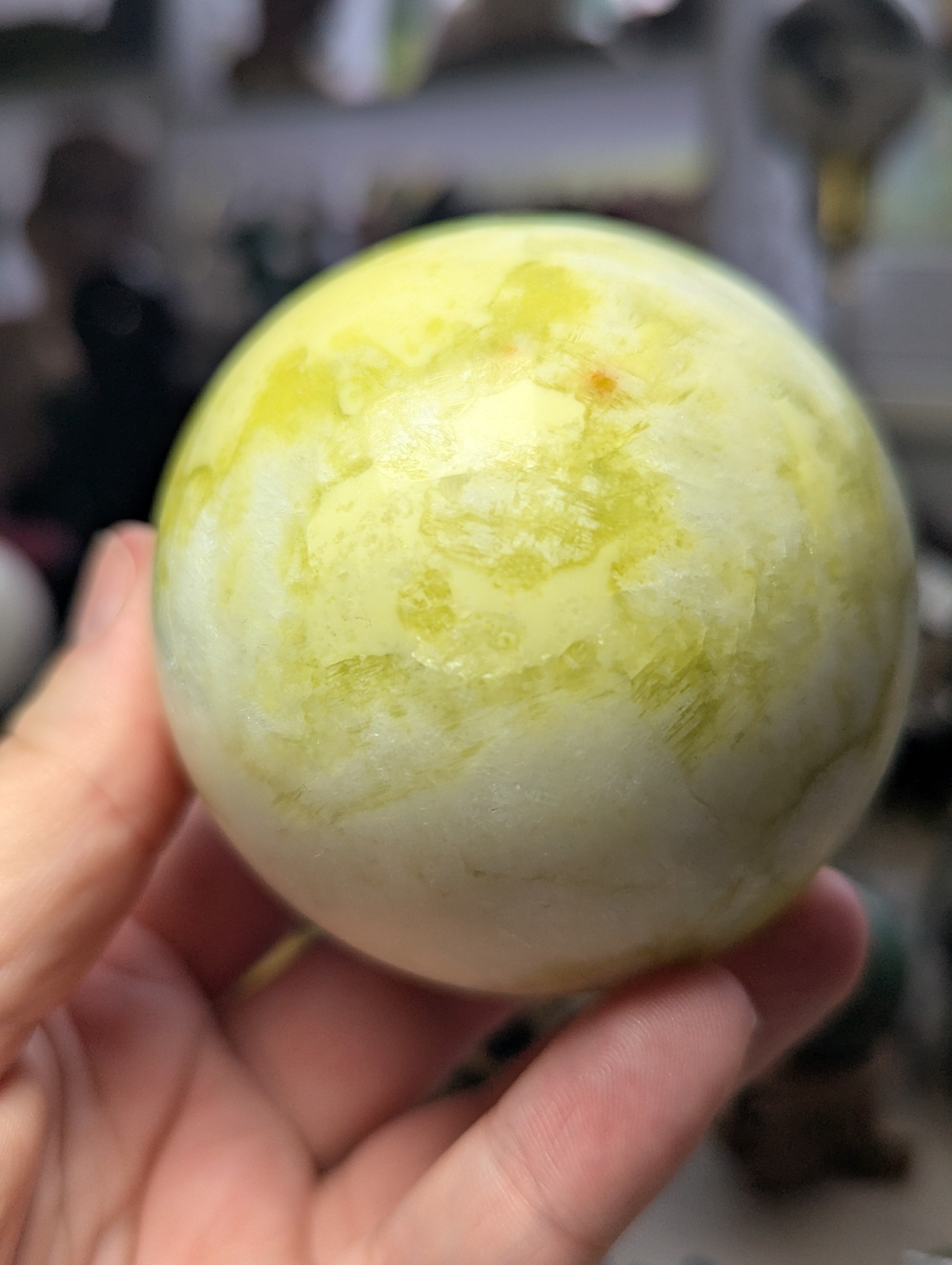 Lemon jade crystal sphere 6.6cm