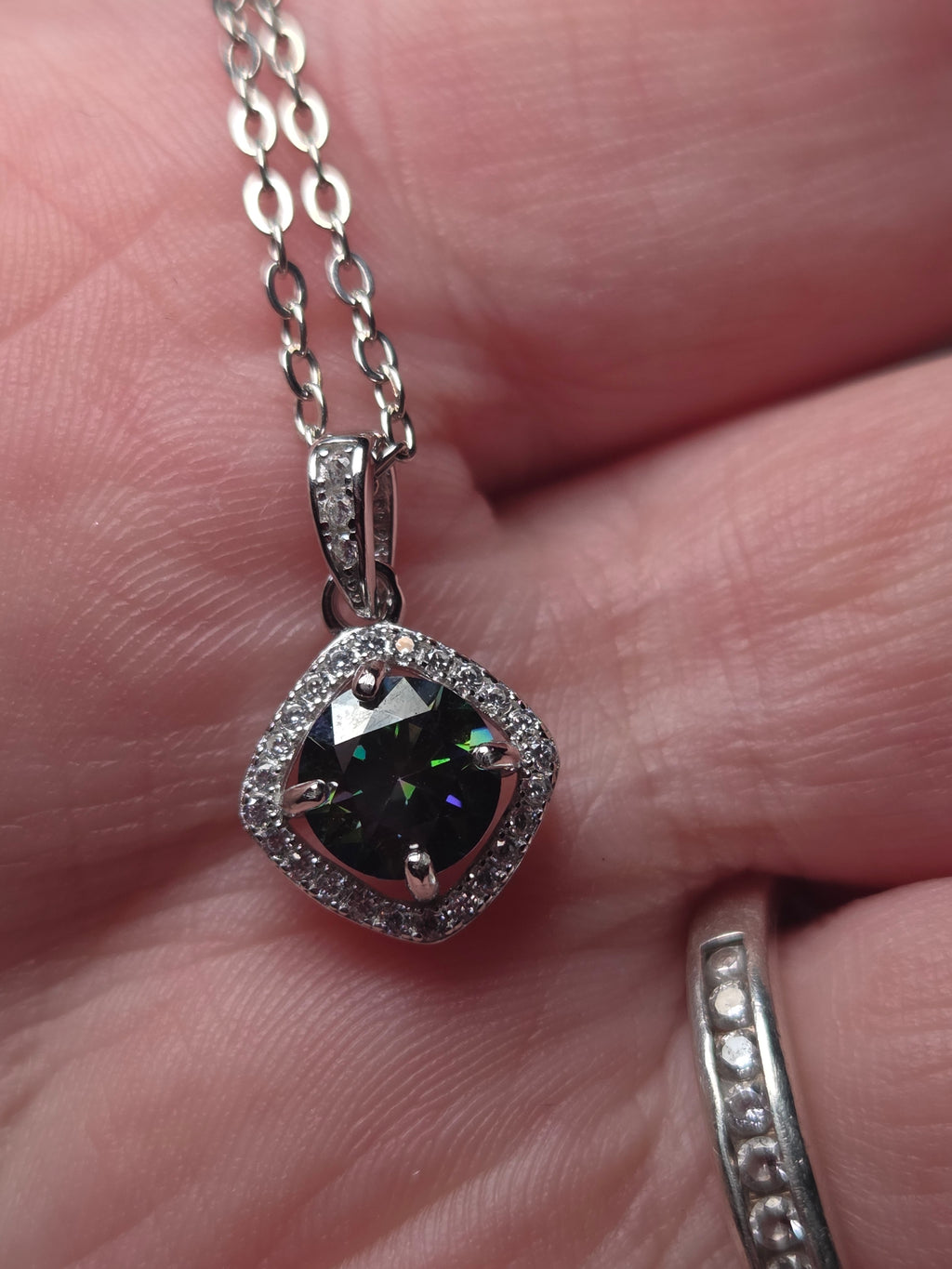 One Carrot Moissonite Diamond necklace with certificate