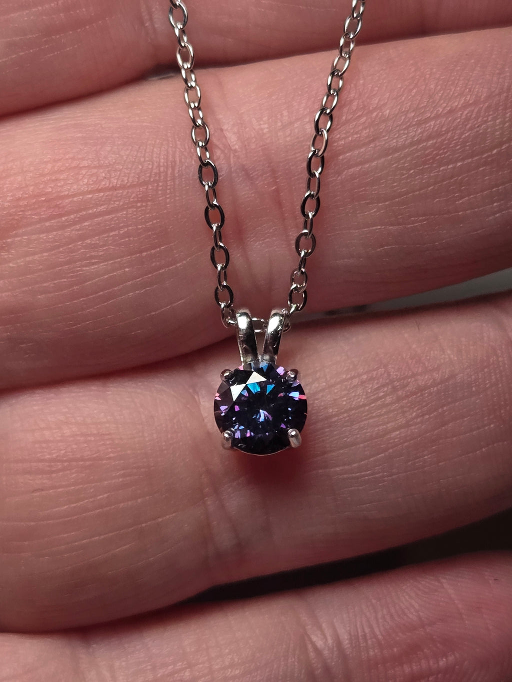 Purple Moissanite 2Carot diamond Necklace