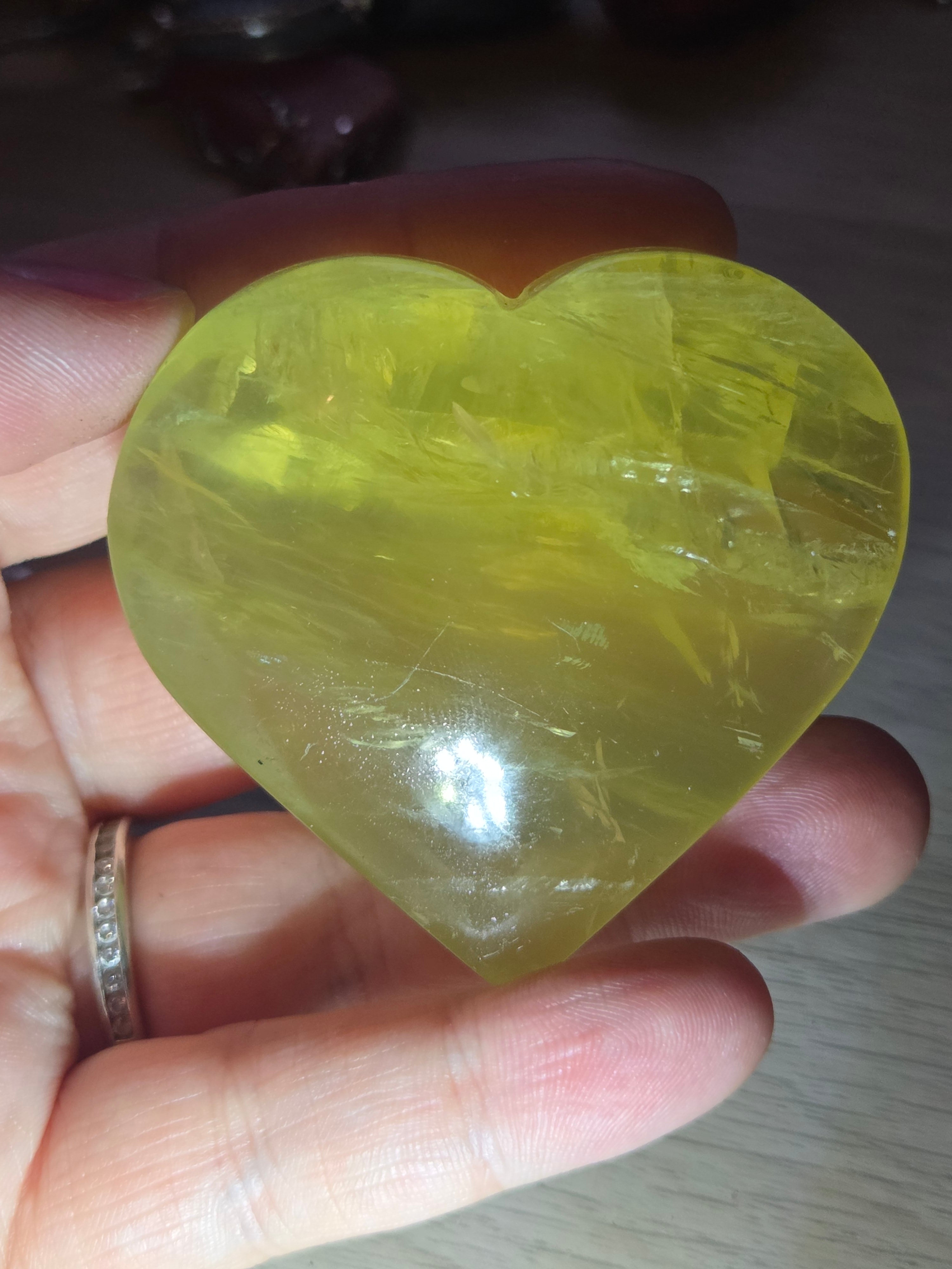 Heat treated citrine crystal Heart