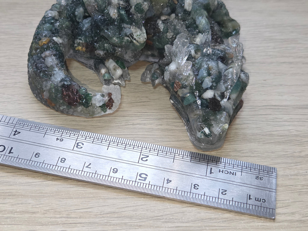 Crystal chip dragon carving