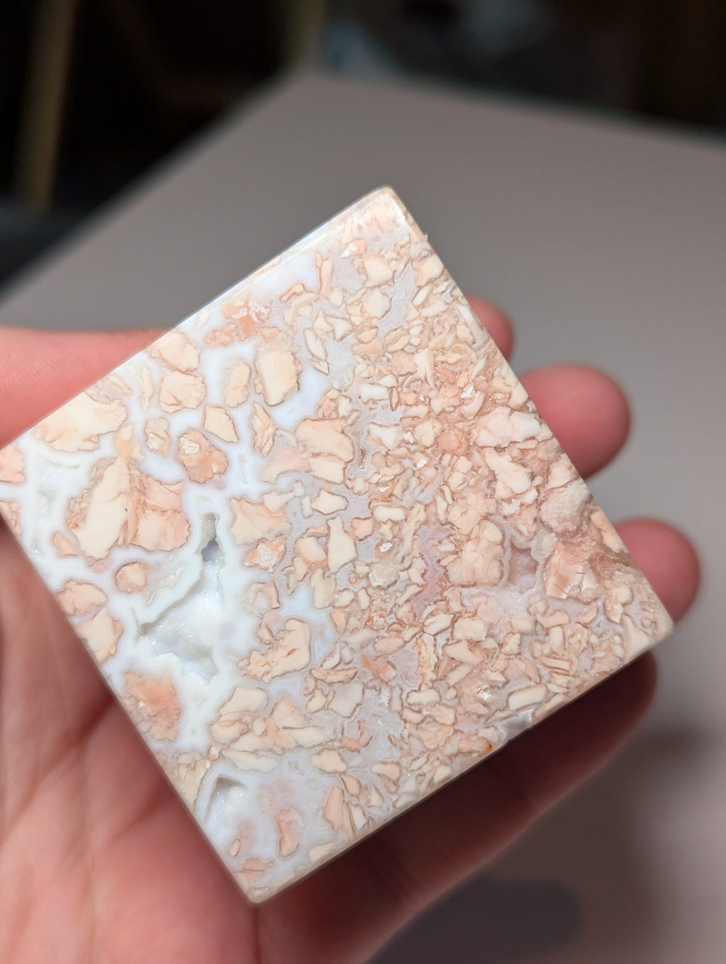 Pink Cotton candy crystal cube