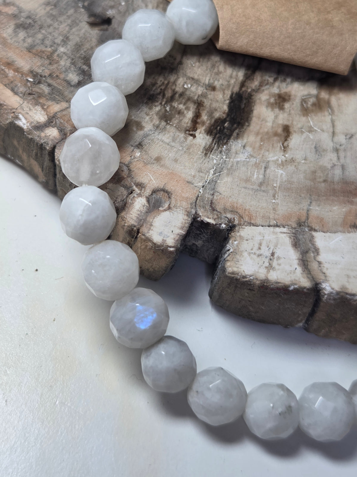 Faceted moonstone crystal bracelet