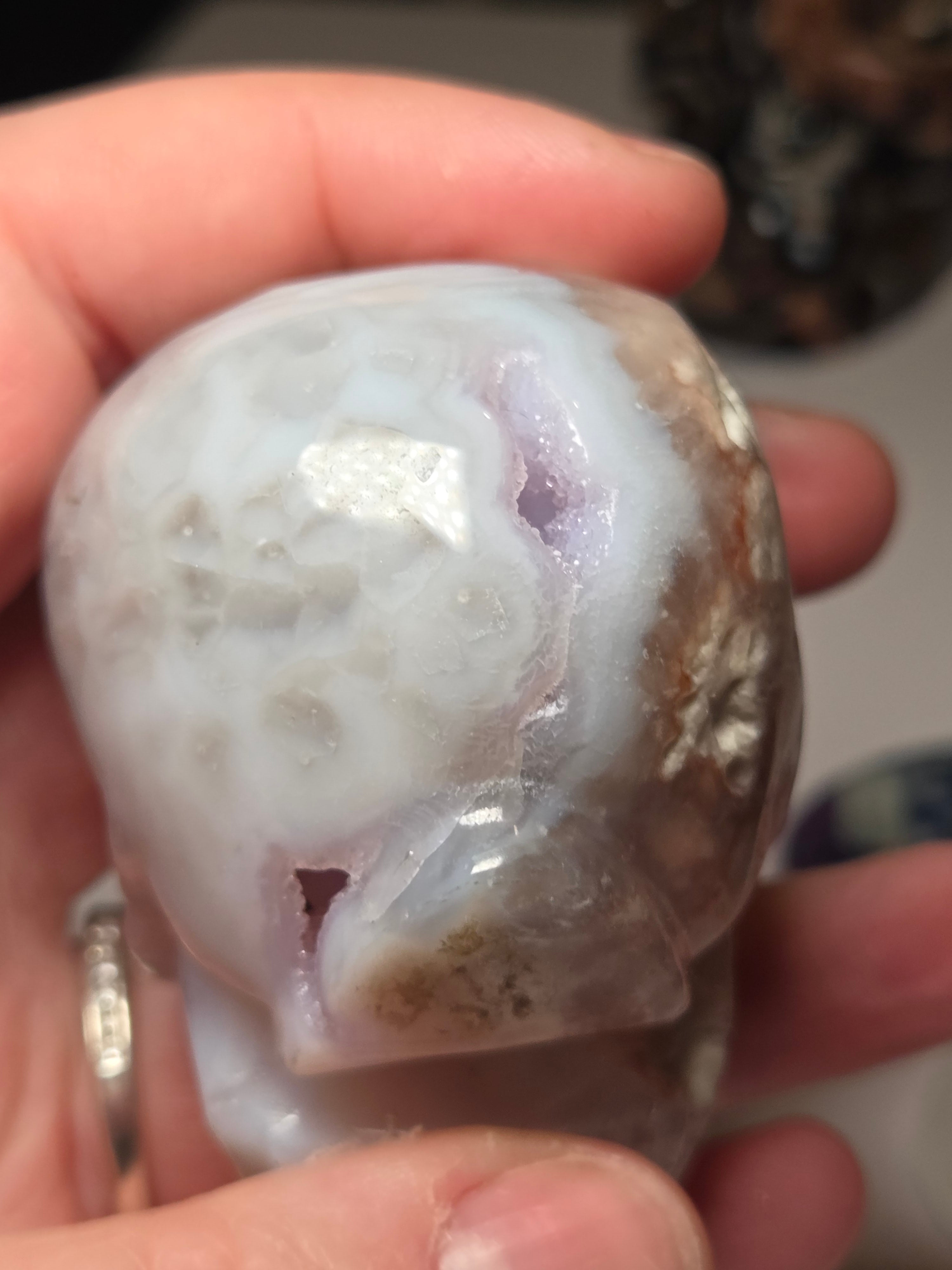 Pink Amethyst with Flowers