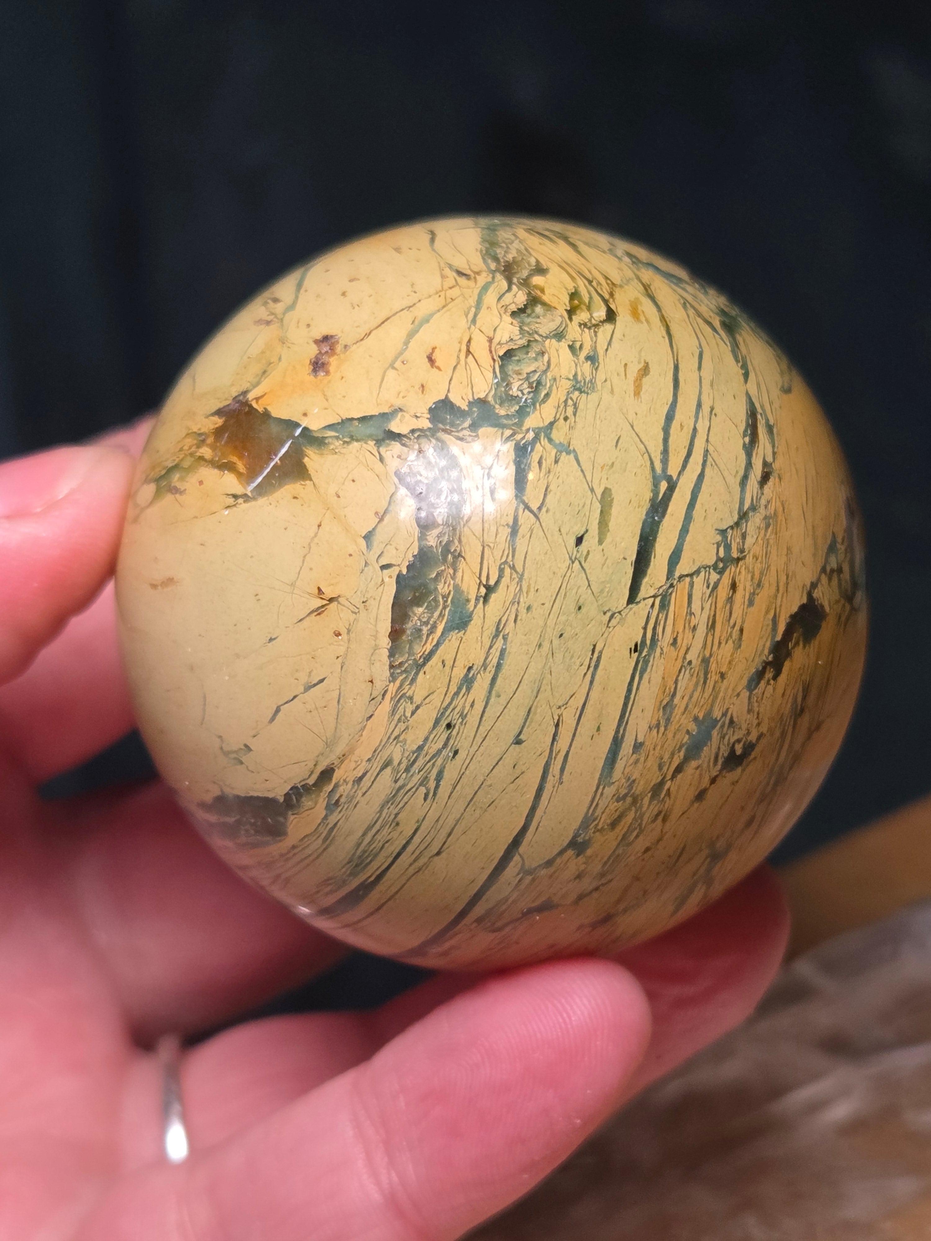 Lemon jade crystal sphere