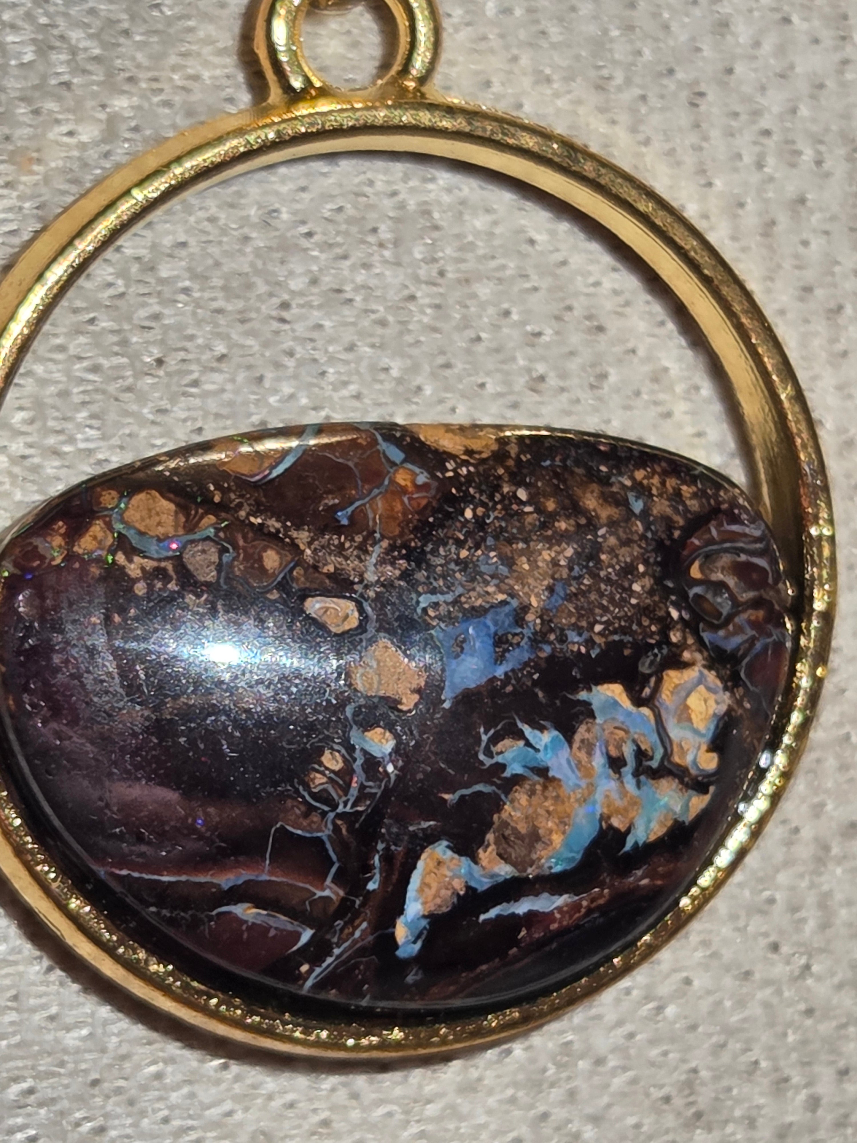 Beautiful bolder opal crystal necklace