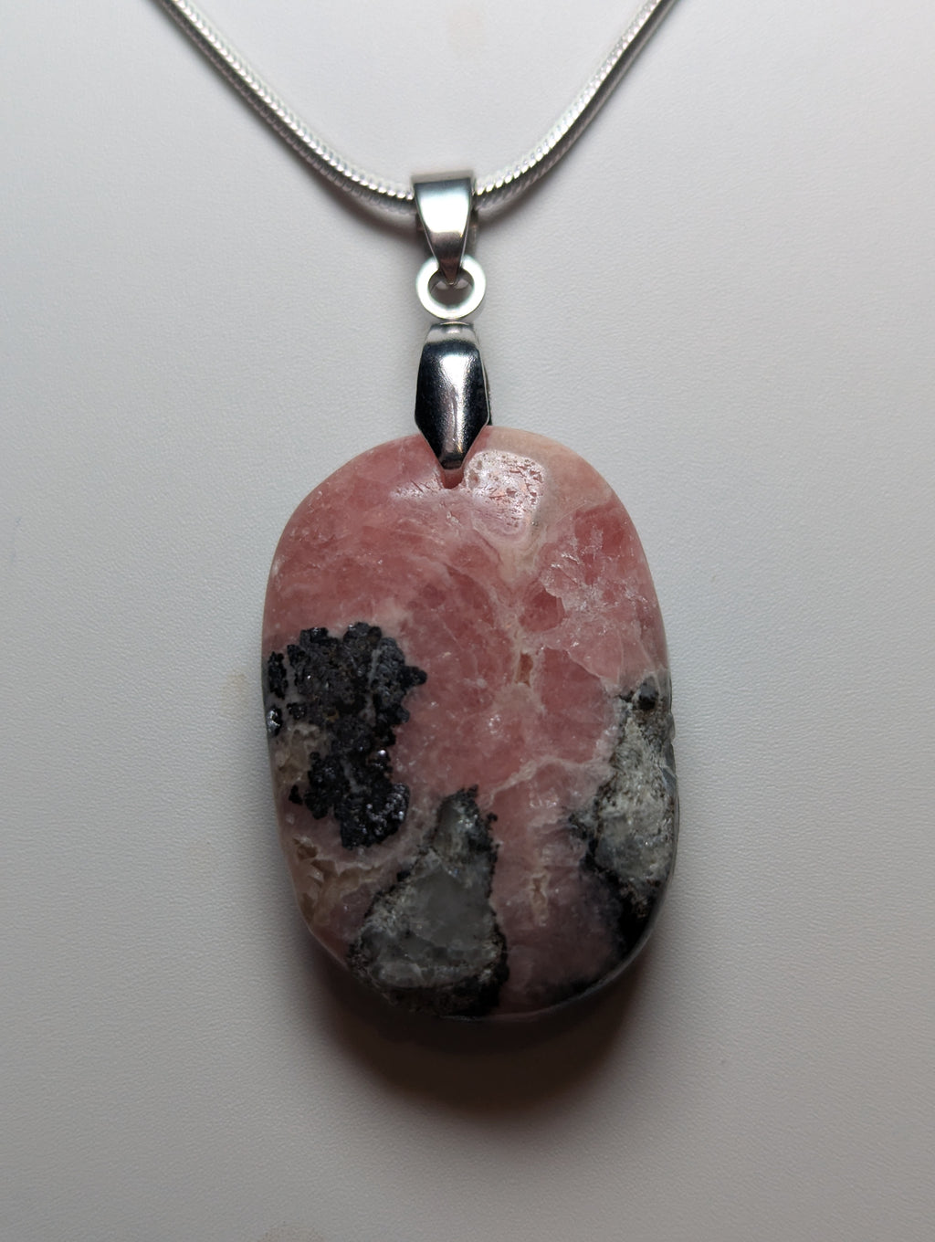 Rhodochrosite crystal handmade necklace