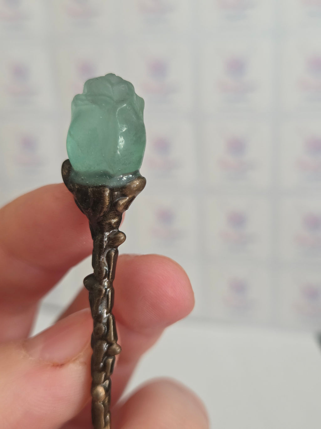 Flourite crystal spoon carving