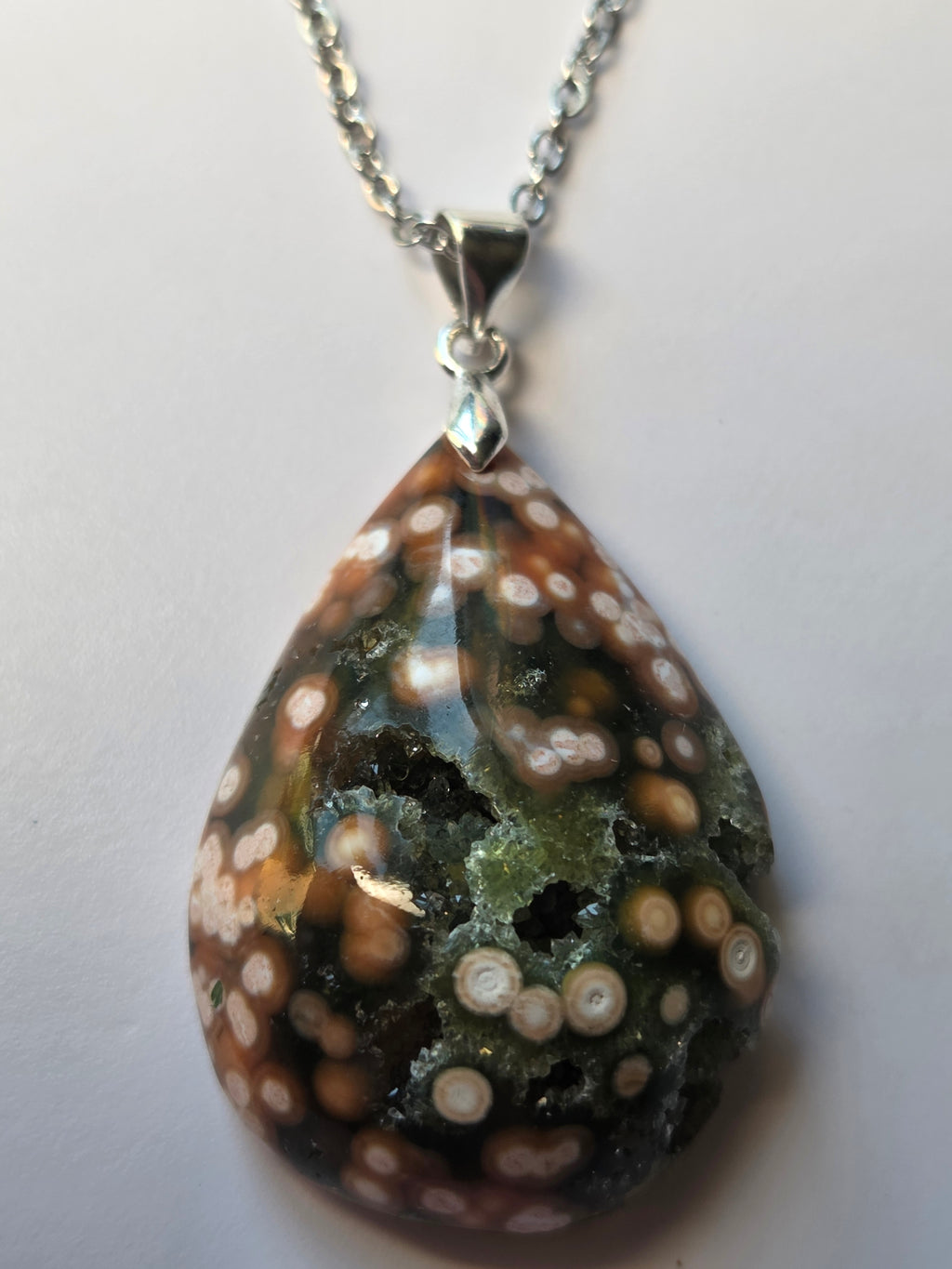 orbicular ocean jasper pendant