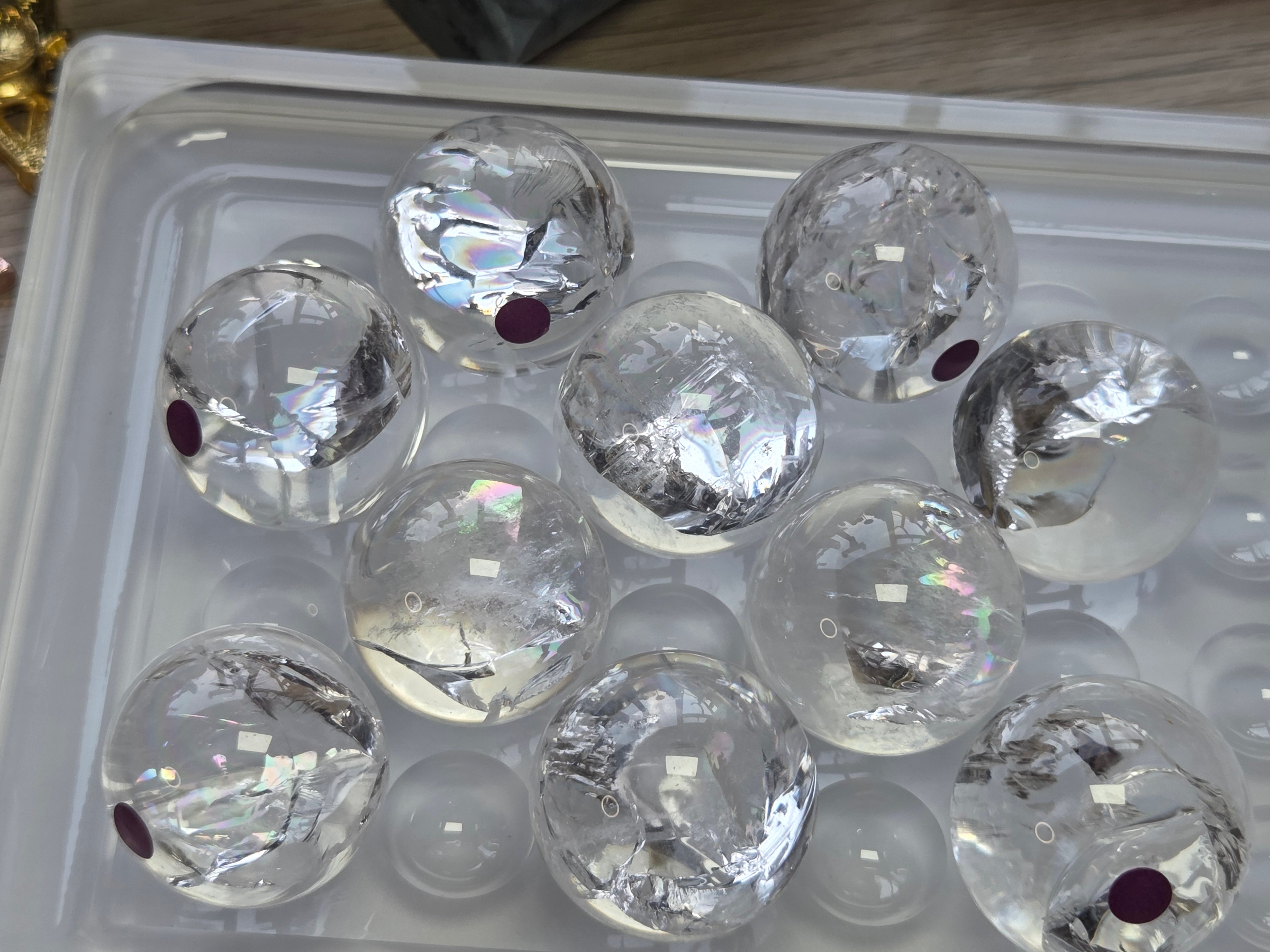 Amazing  clear quartz crystal sphere