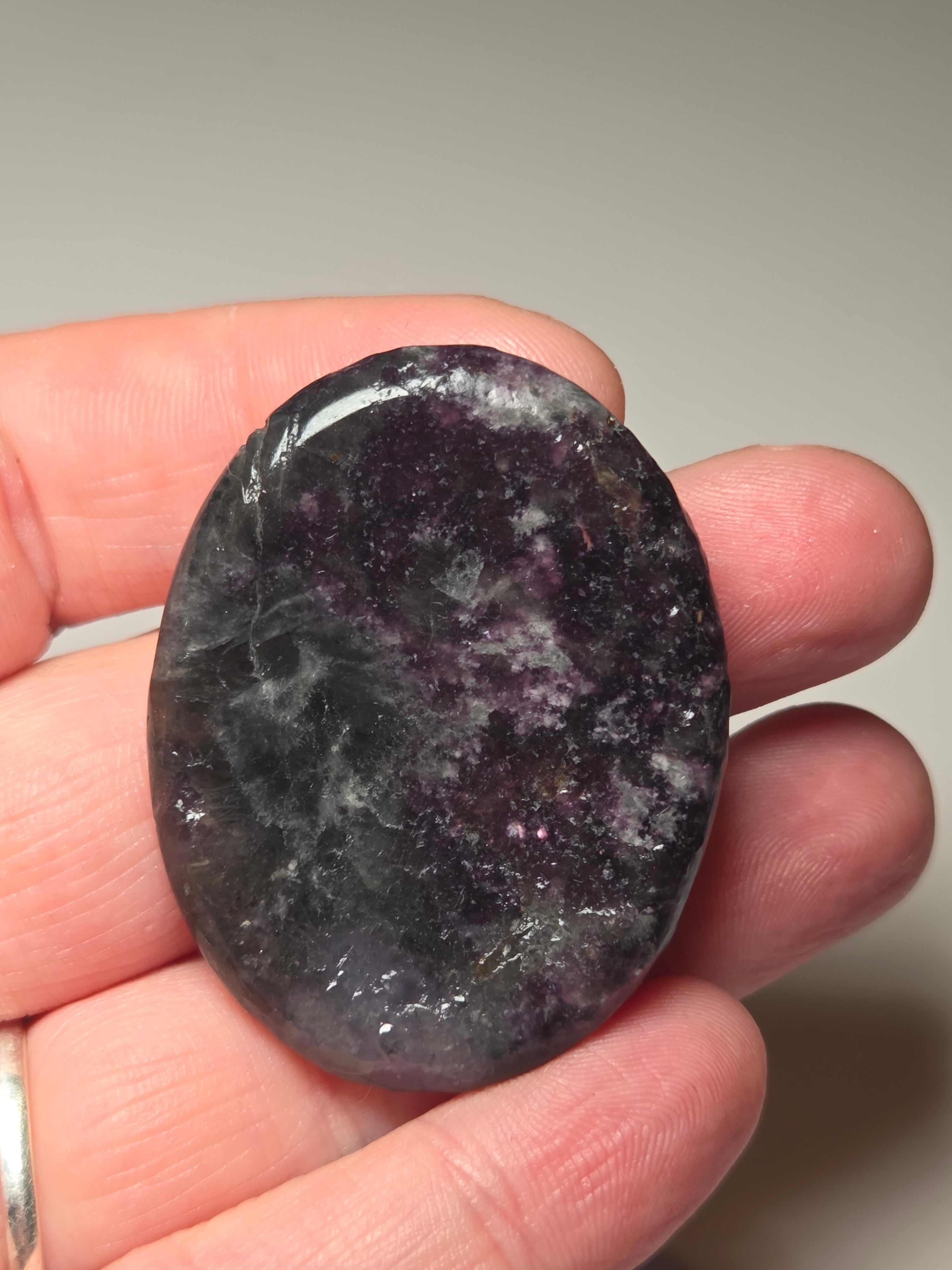 Flourite crystal worry stone