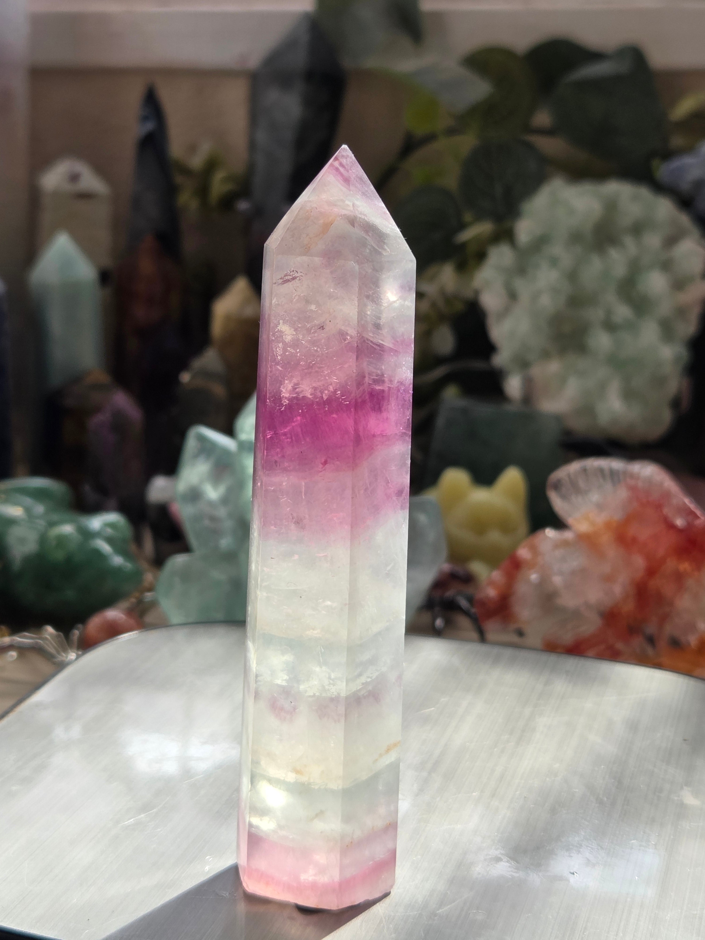 Pastal flourite crystal tower