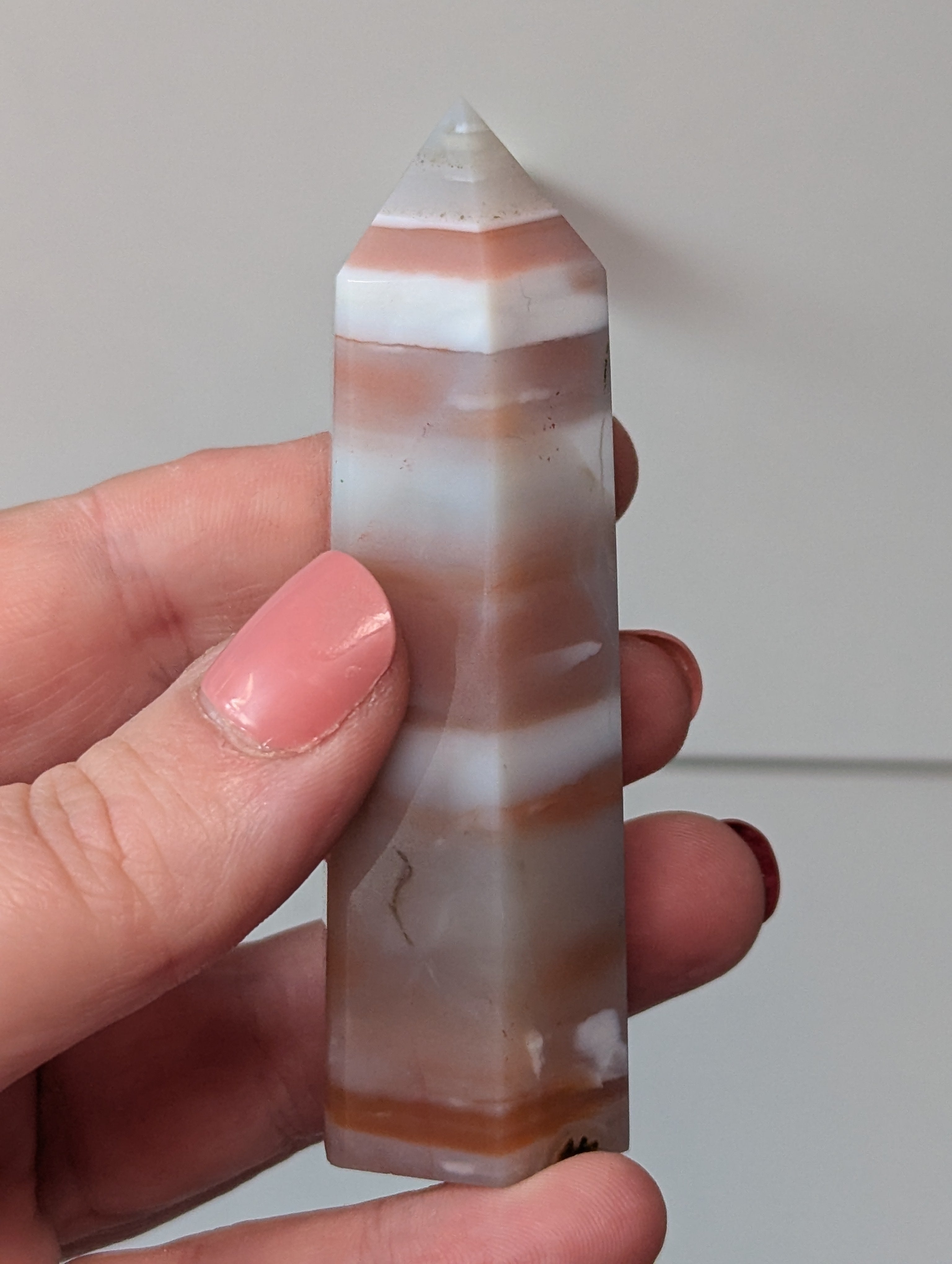 Pink jade banded tower