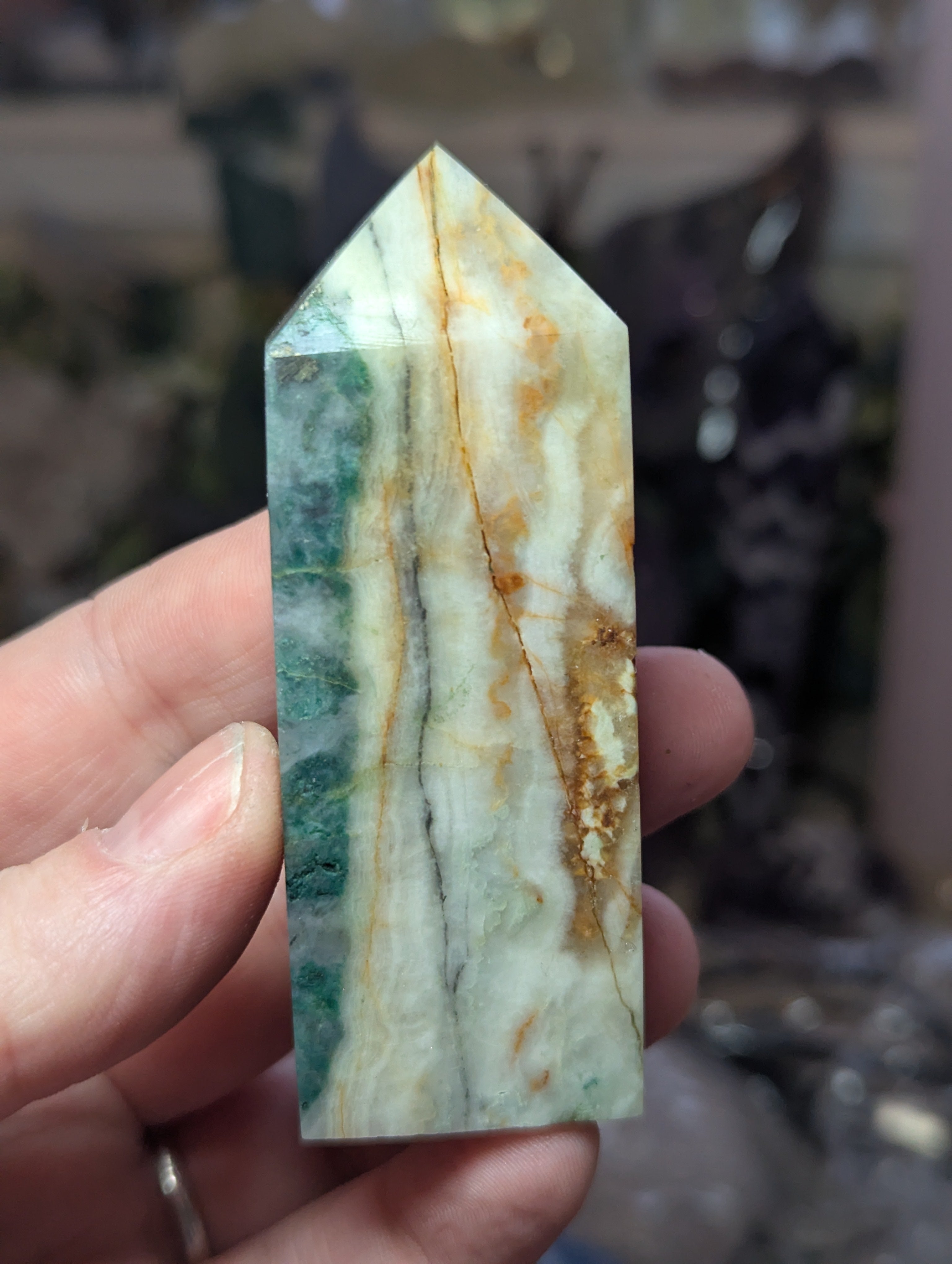 Green Turquoise crystal tower