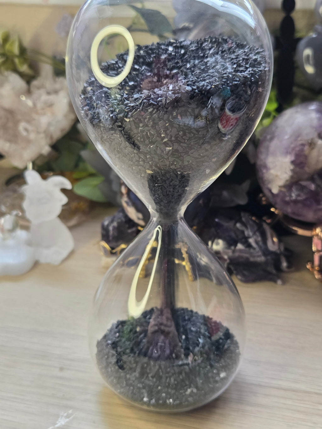Black Tourmaline crystal  hour glass