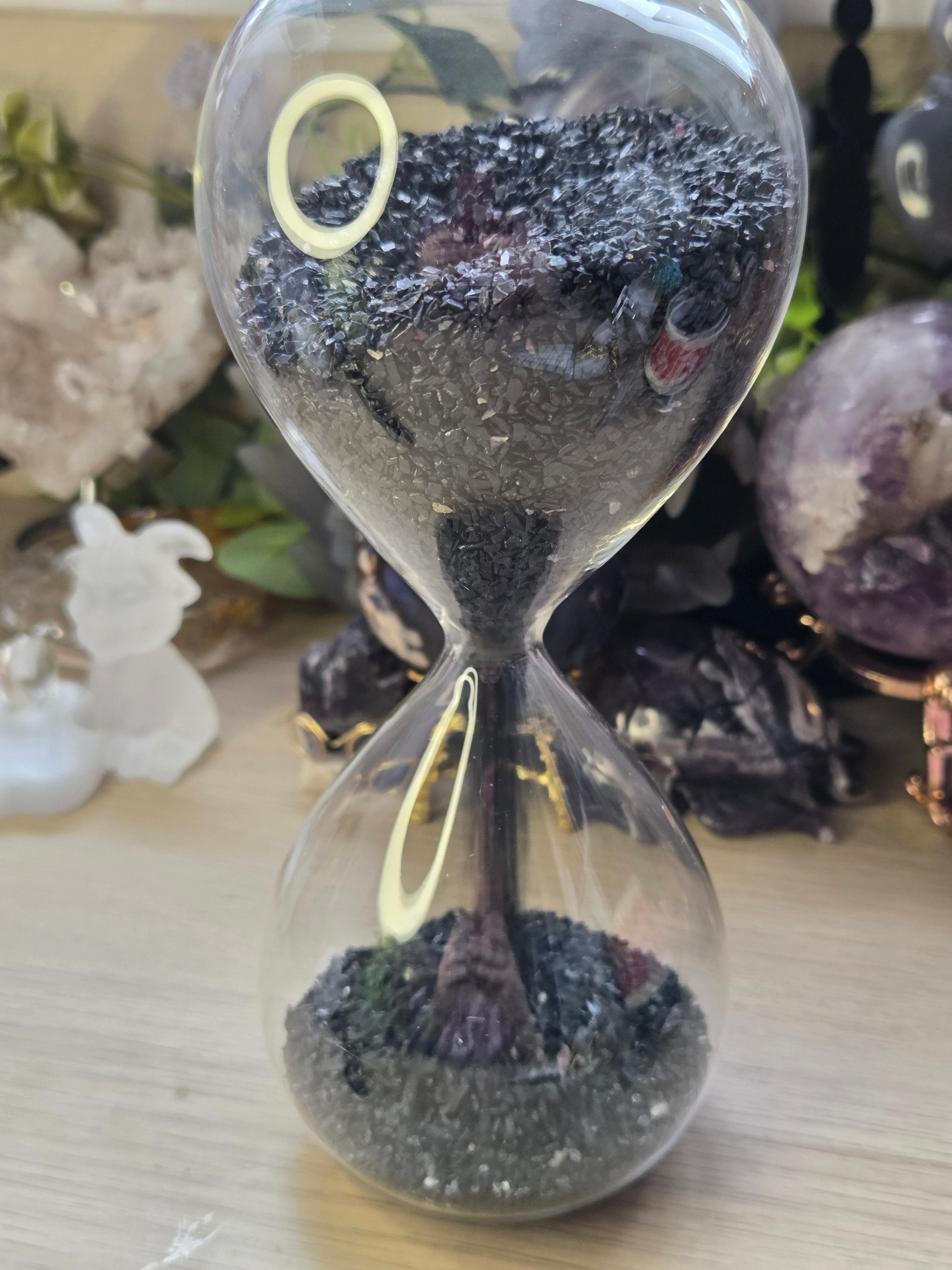 Black Tourmaline crystal  hour glass