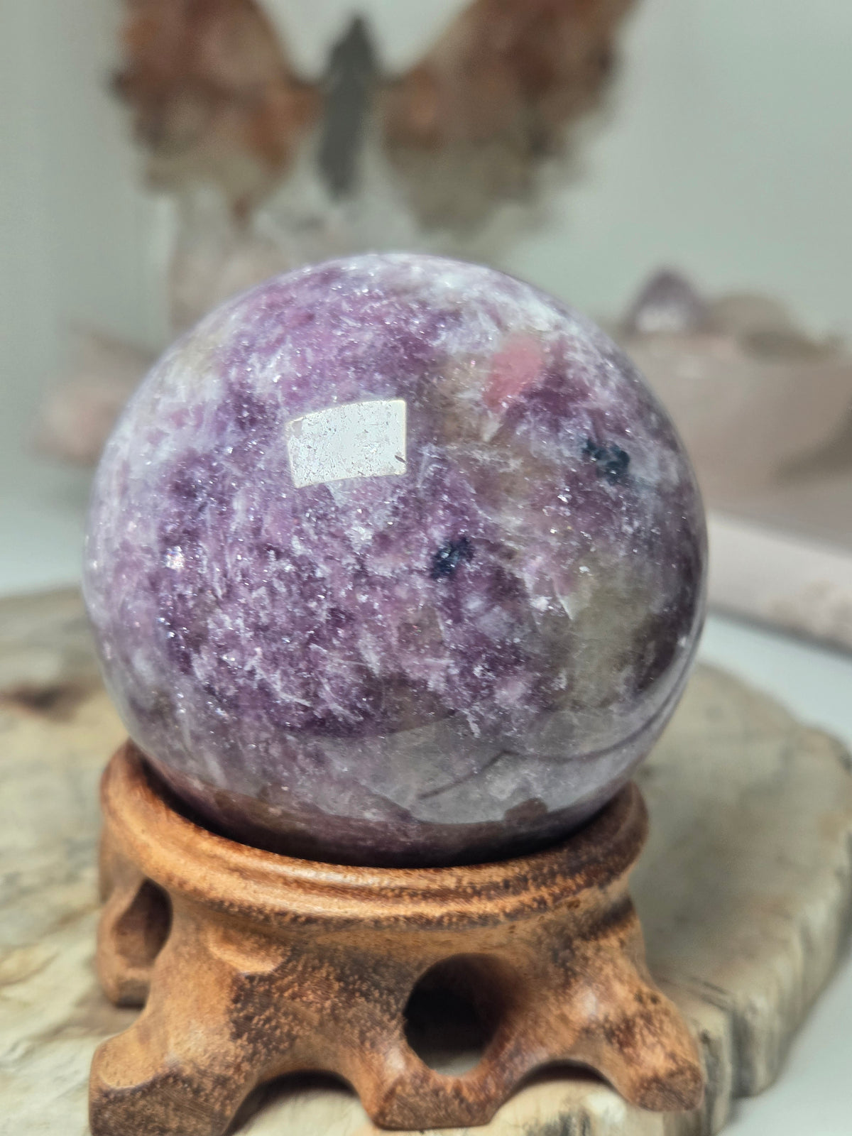Beautiful  unicorn  stone crystal  sphere 5.5cm