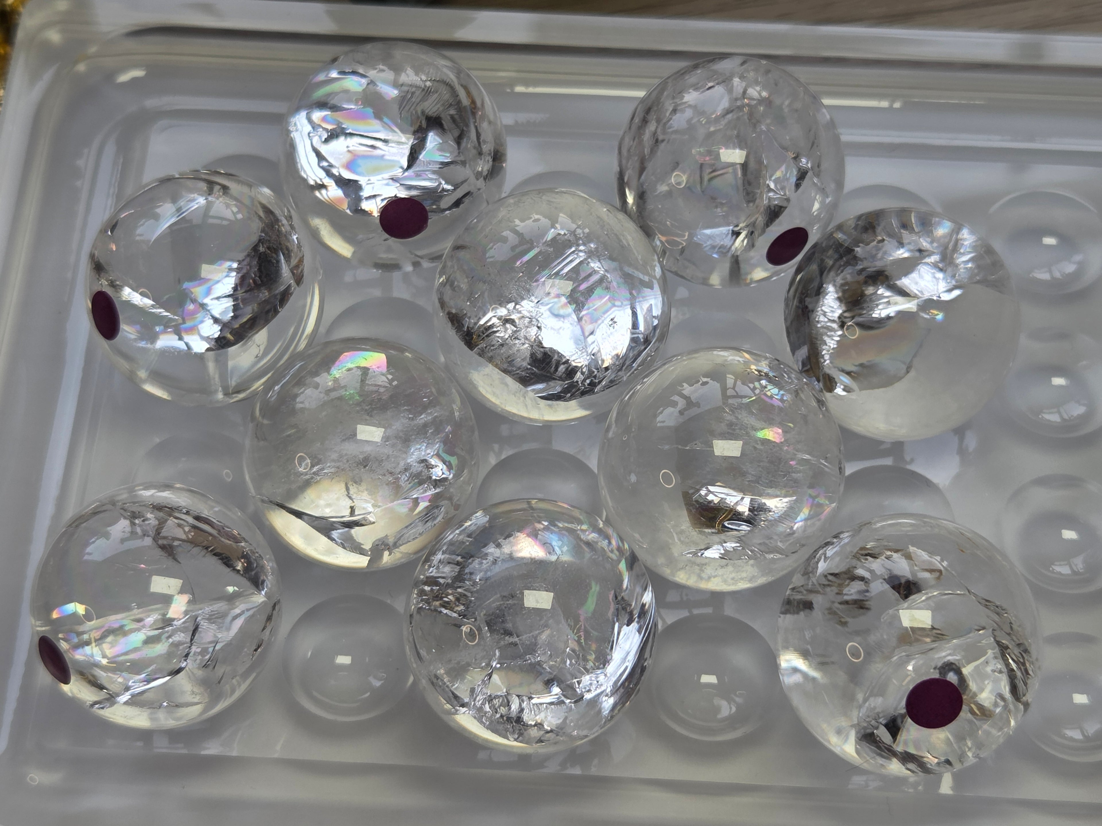 Amazing  clear quartz crystal sphere