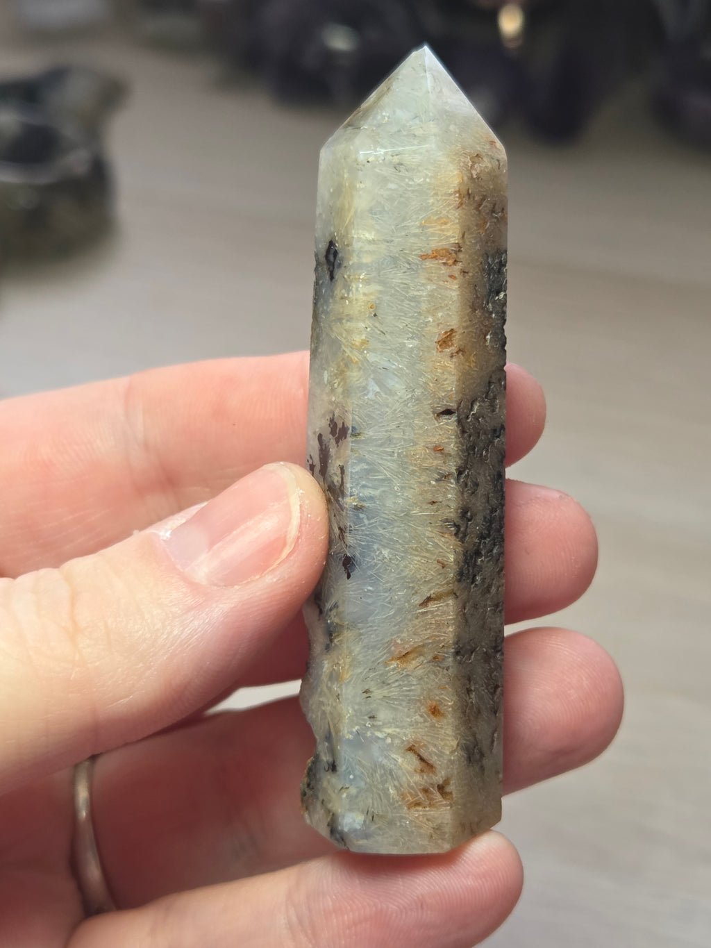 Rutile crystal agate tower