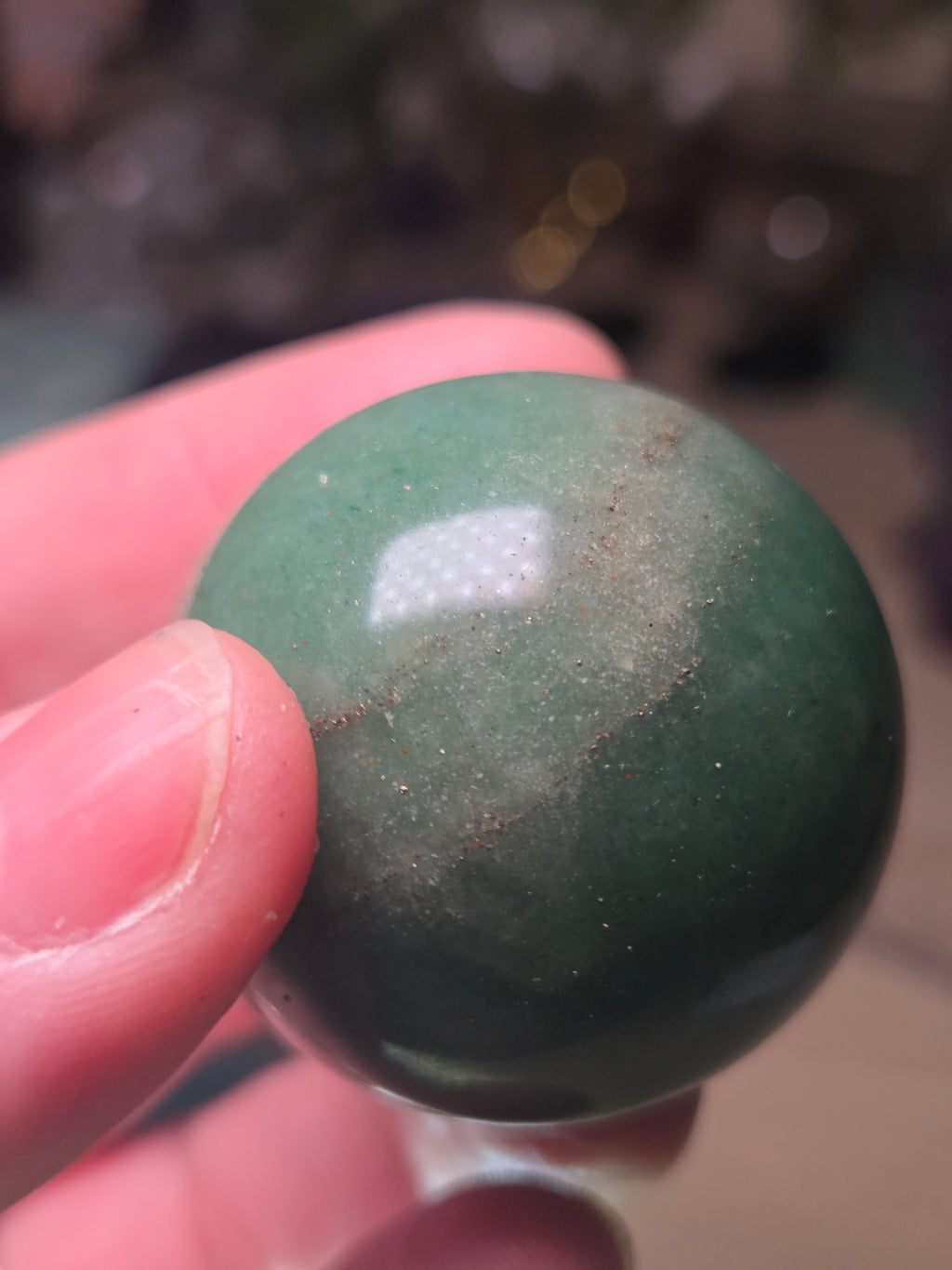 Green Aventurine crystal small sphere with stand