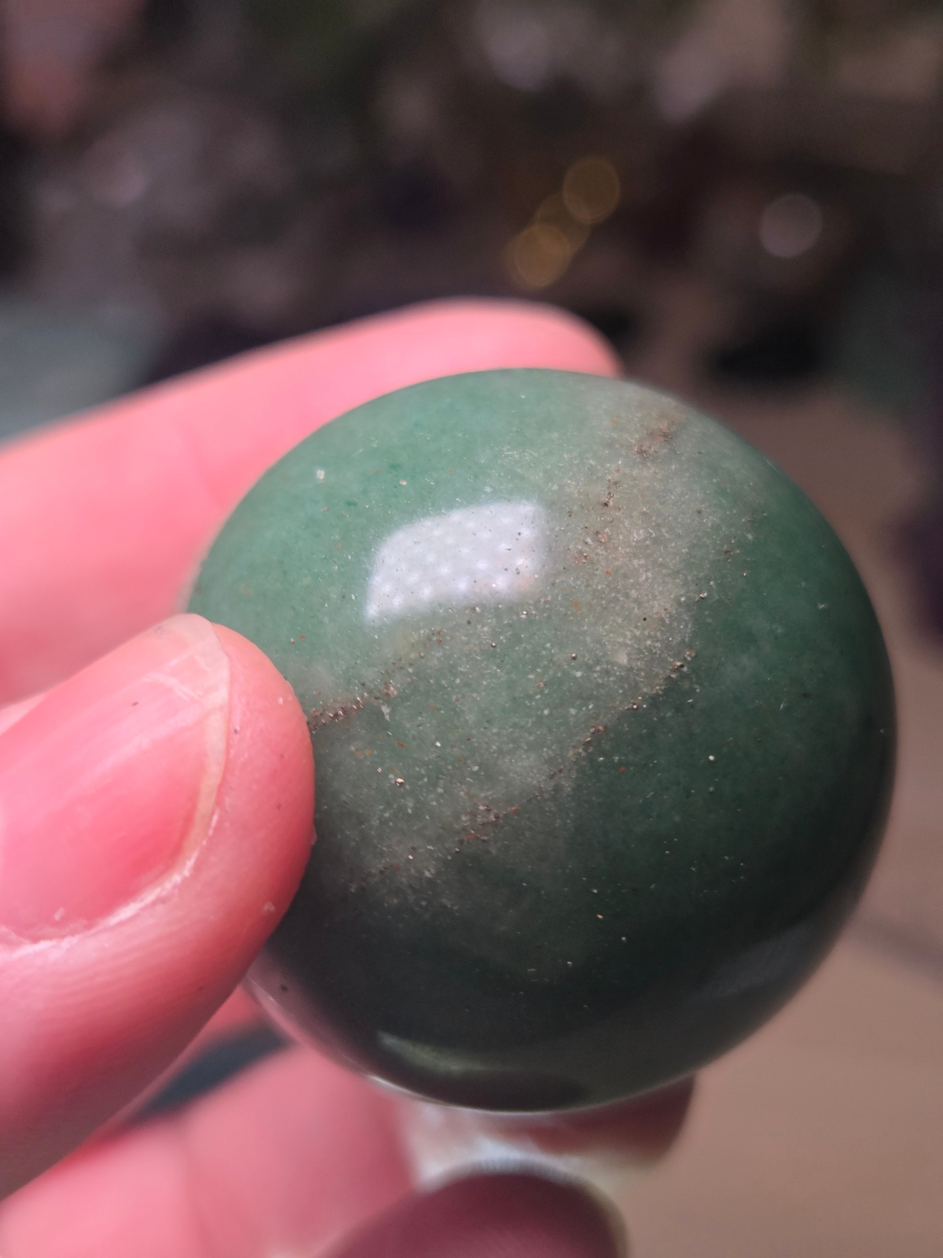 Green Aventurine crystal small sphere with stand