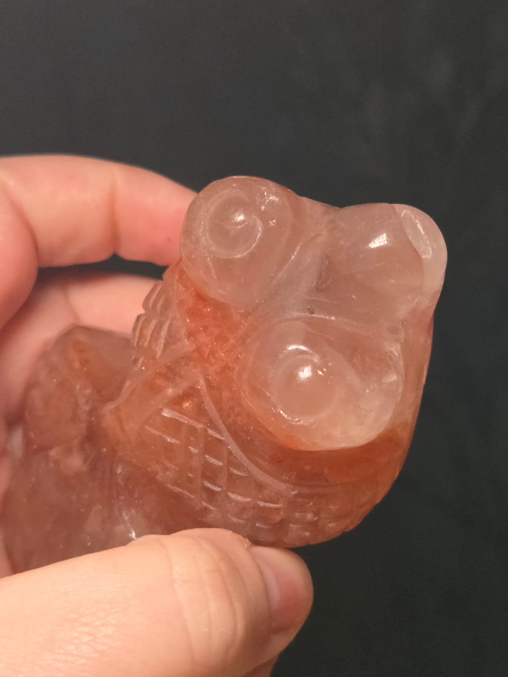 New Fire quartz crystal fish carving