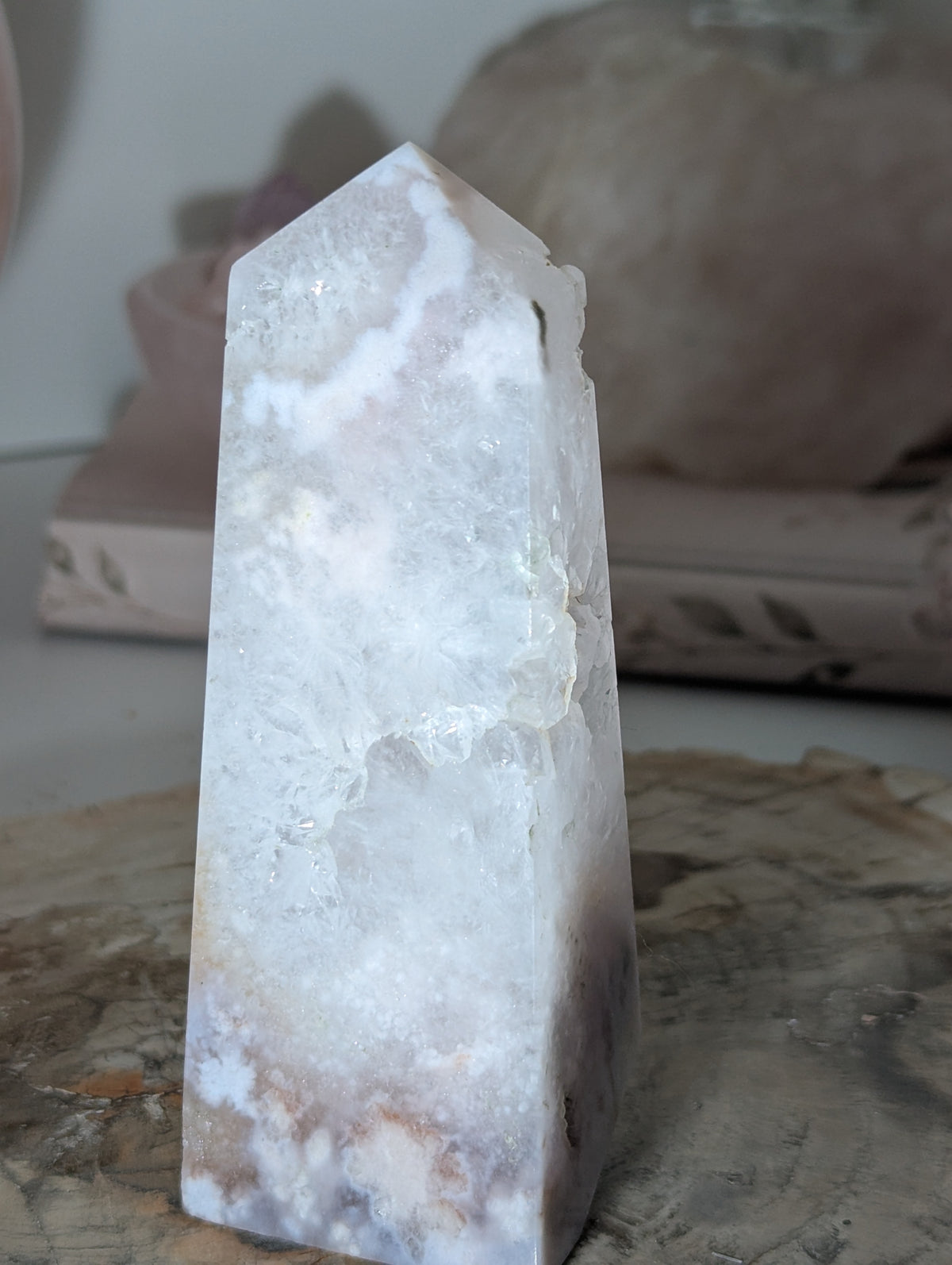 Pink Amethyst crystal tower