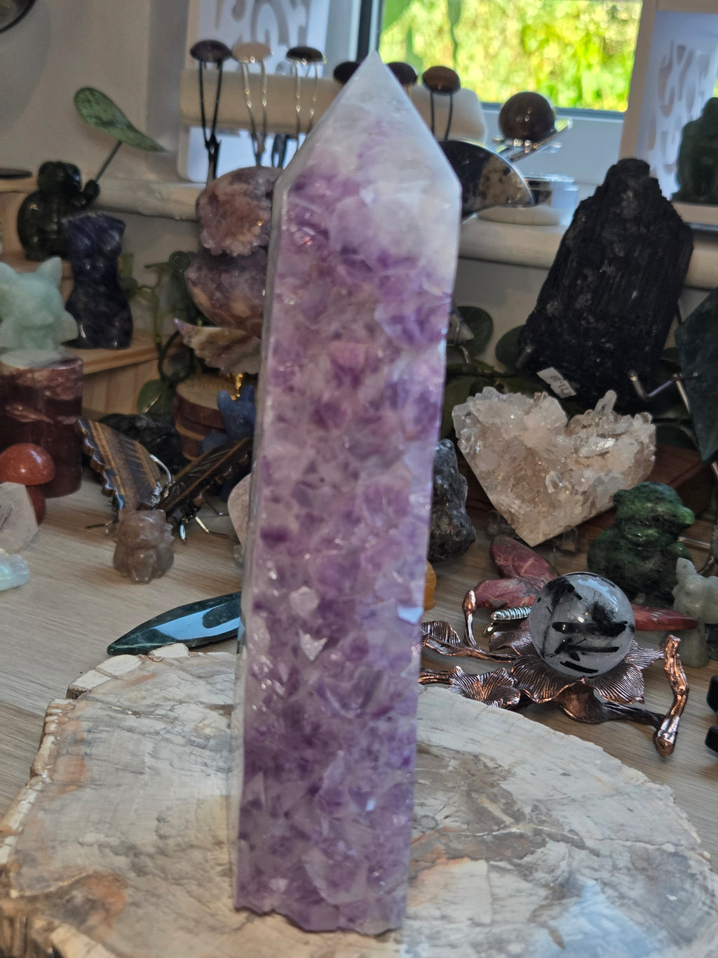 Beautiful Amethyst crystal agate tower from Brazil