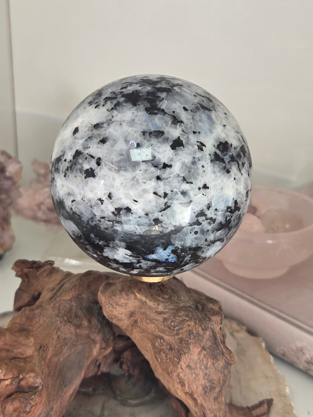 Rainbow moonstone crystal sphere