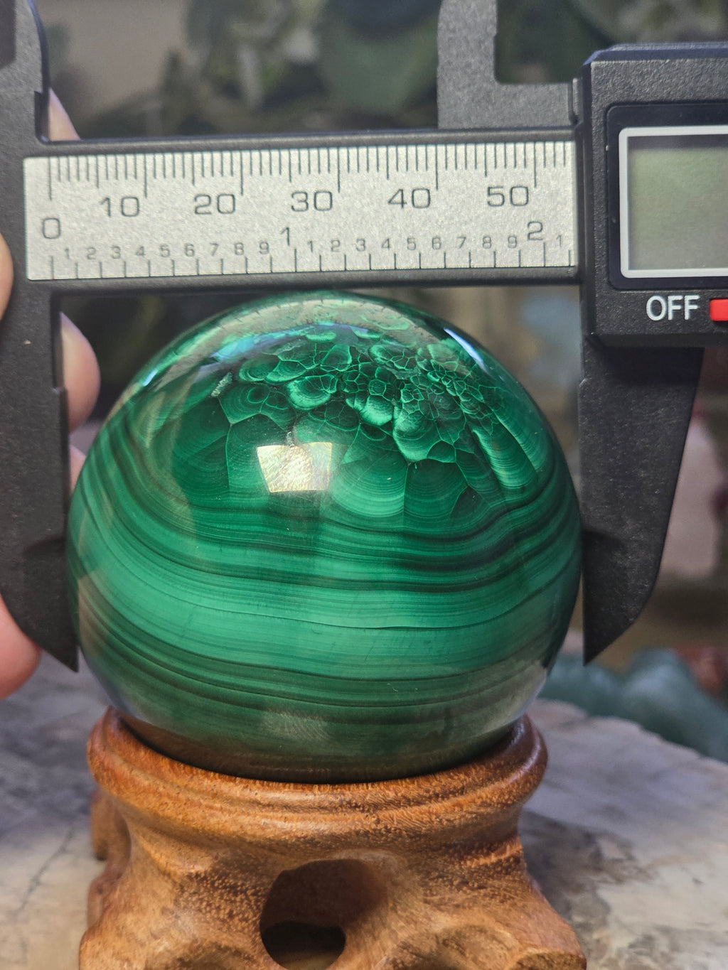 Malicite crystal sphere  5.4cm including stand