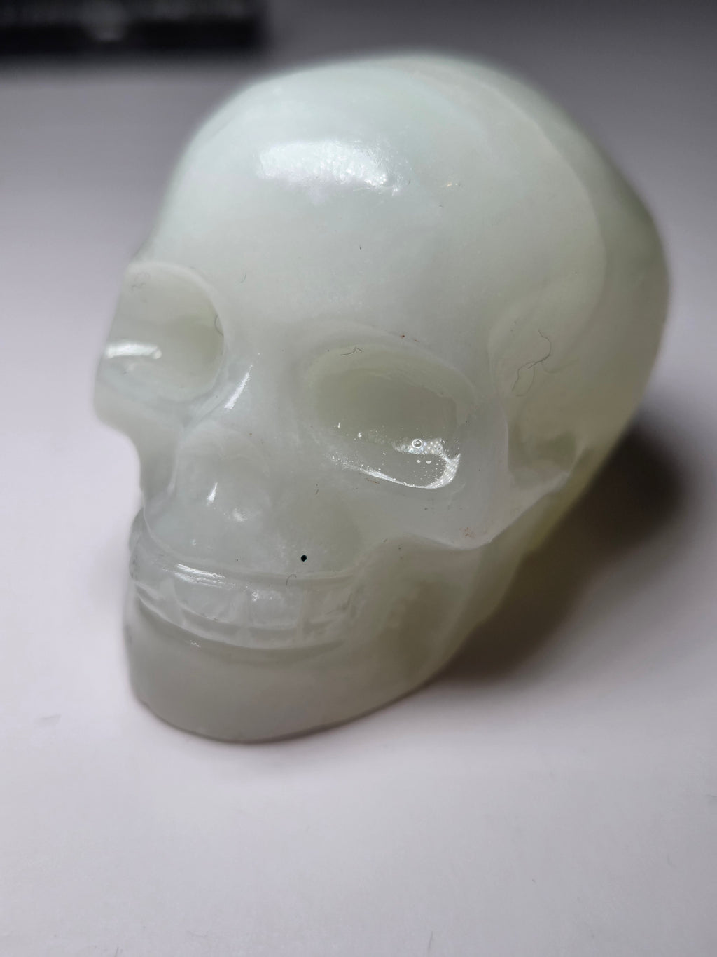 Afgan jade crystal skull carving