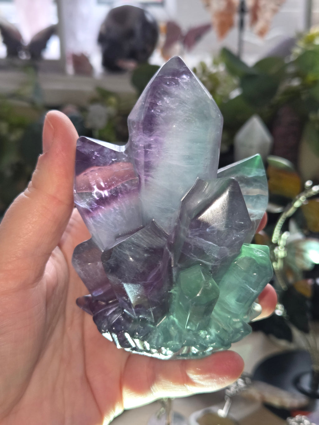 Large Flourite tower cluster -light stand sold separately