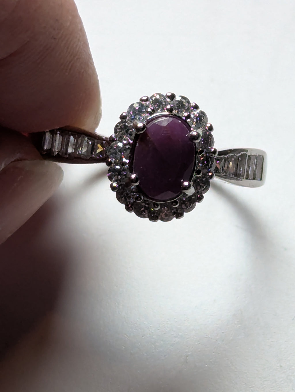 Natural Ruby Adjustable ring stainless steel