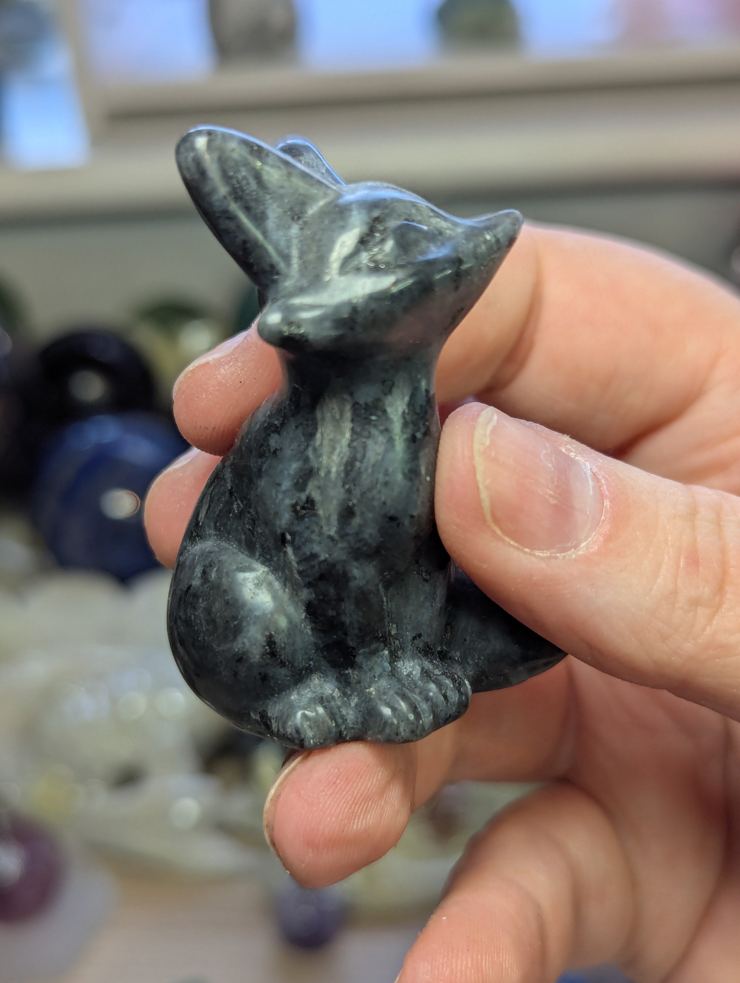 Crystal fox carvings