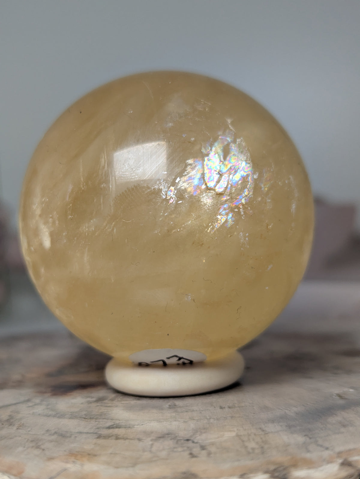 Honey Comb calcite crystal sphere